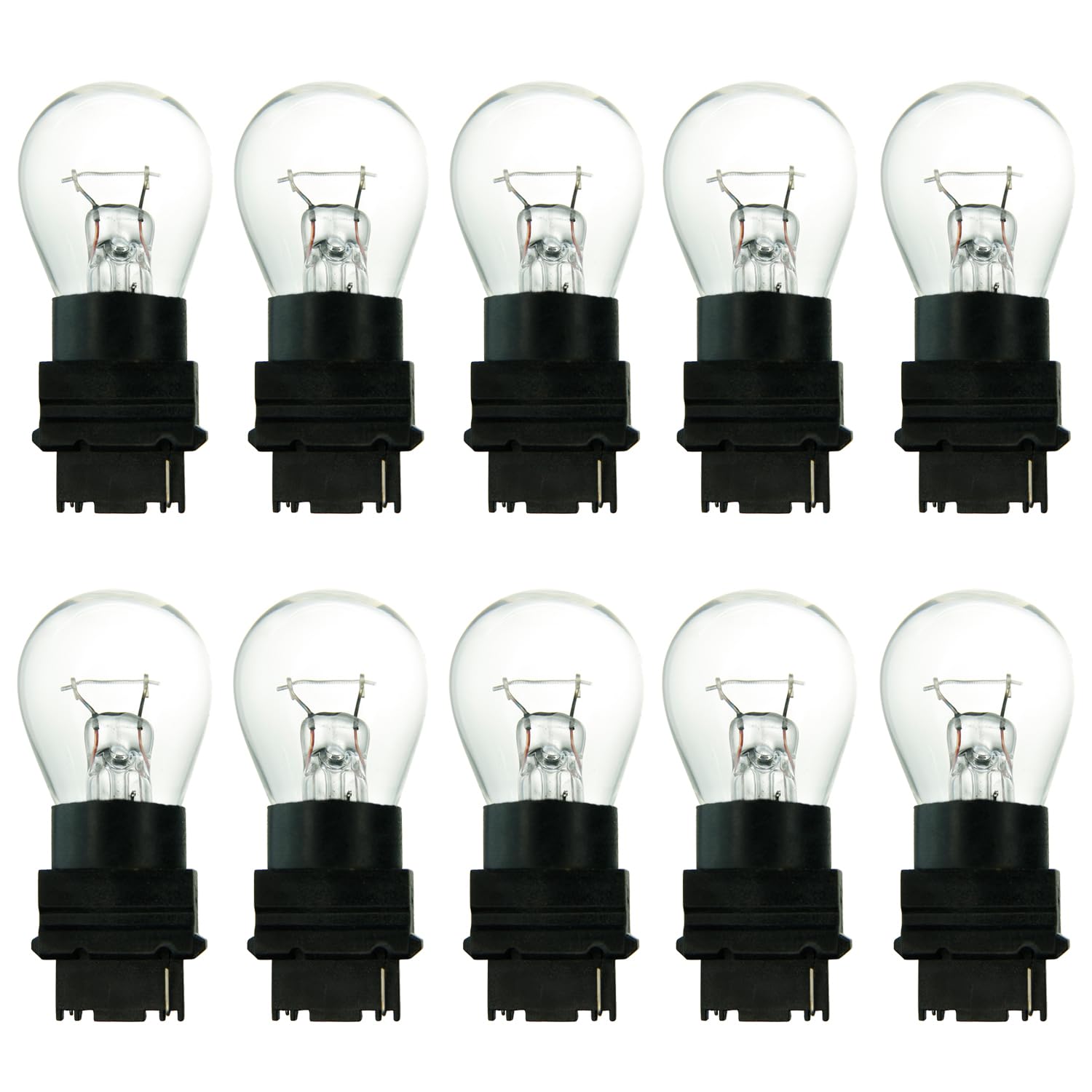 Sunlite S8 3156 Miniature Bulb, 26.9W, 12.8V, Clear, Plastic Wedge Base, 10 Pack
