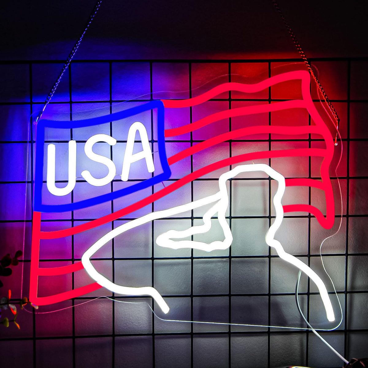 Veterans Day Neon Sign USA Flag Led Light Sign for Wall Decor Bedroom ...