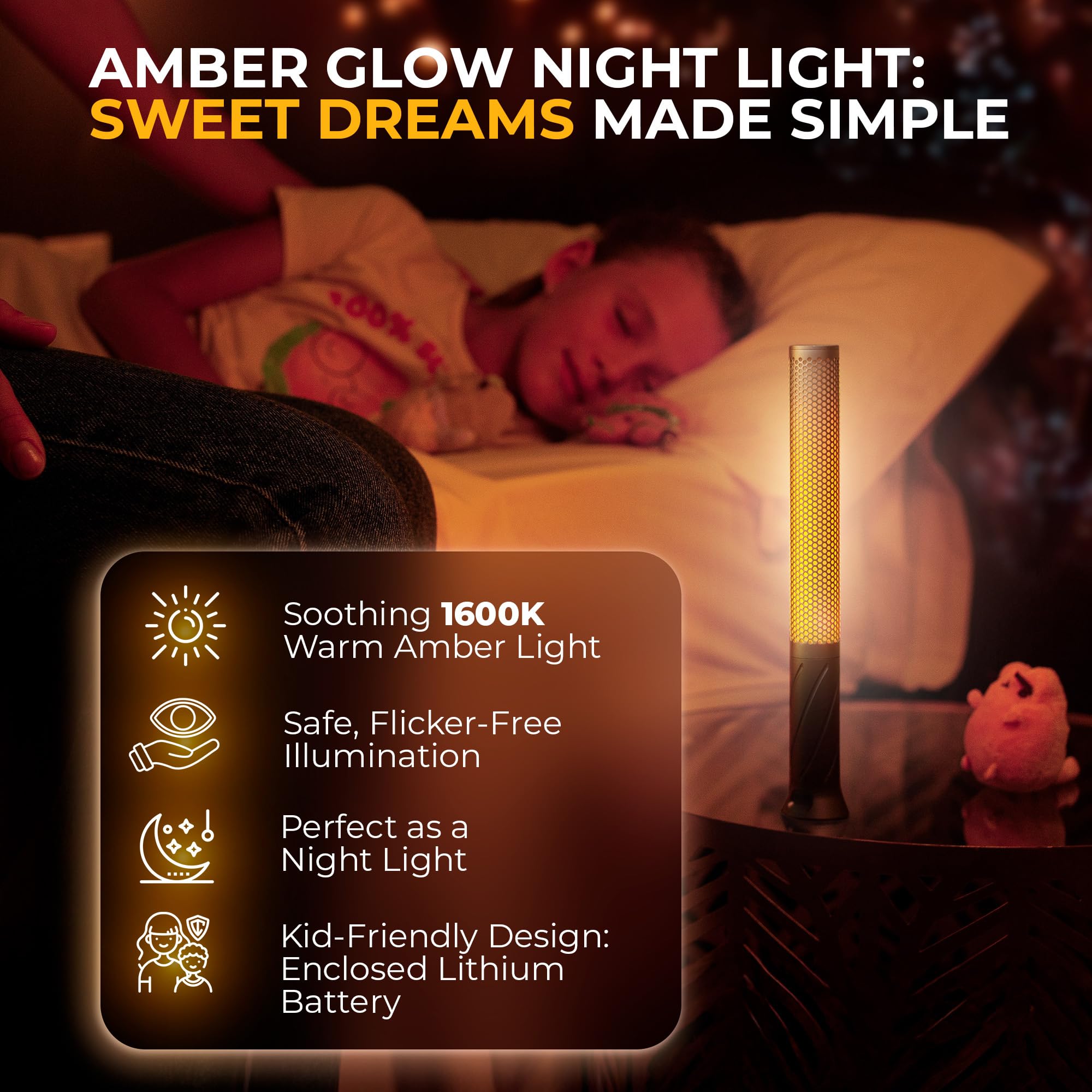 SEHNLICH LED Candle Light - Rechargeable Table Lamp, 2600 mAh, Platinum Grey, Modern Design, Cordless, Nightstand Lamp, Model FL-V1-GREY