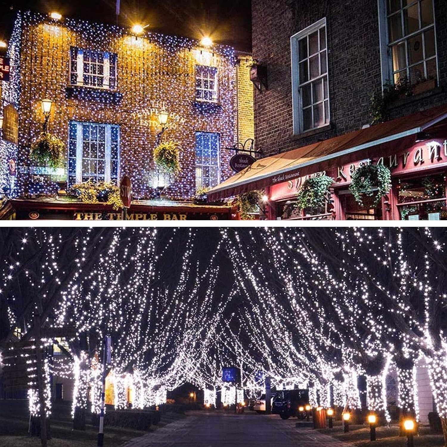 Illuminew 300 Led Outdoor Indoor String Lights, Safety Plug In 8 Modes Christmas Summer Decorations, Twinkle Lights,108 Ft Wire
