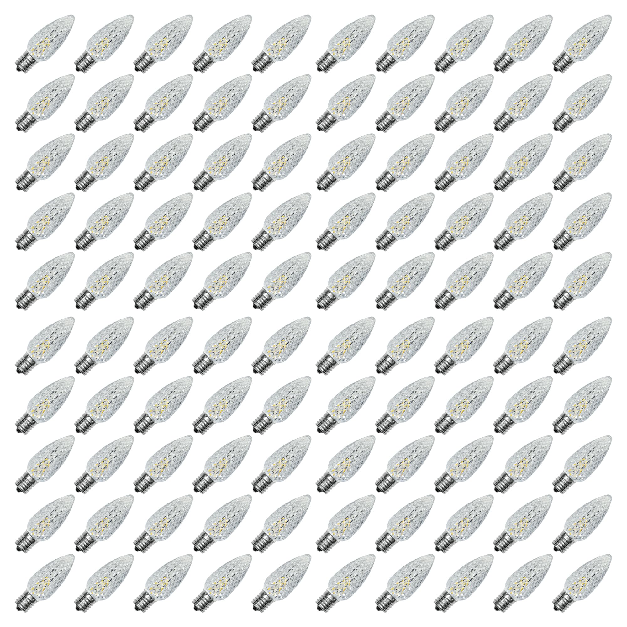 Bort 100 Pack C9 Led Replacement Light Bulb  C9 Led Bulbs For Christmas Outdoor String Lights  E17 Intermediate Base  Commercial Grade Holiday Bulbs Warm White 2700K