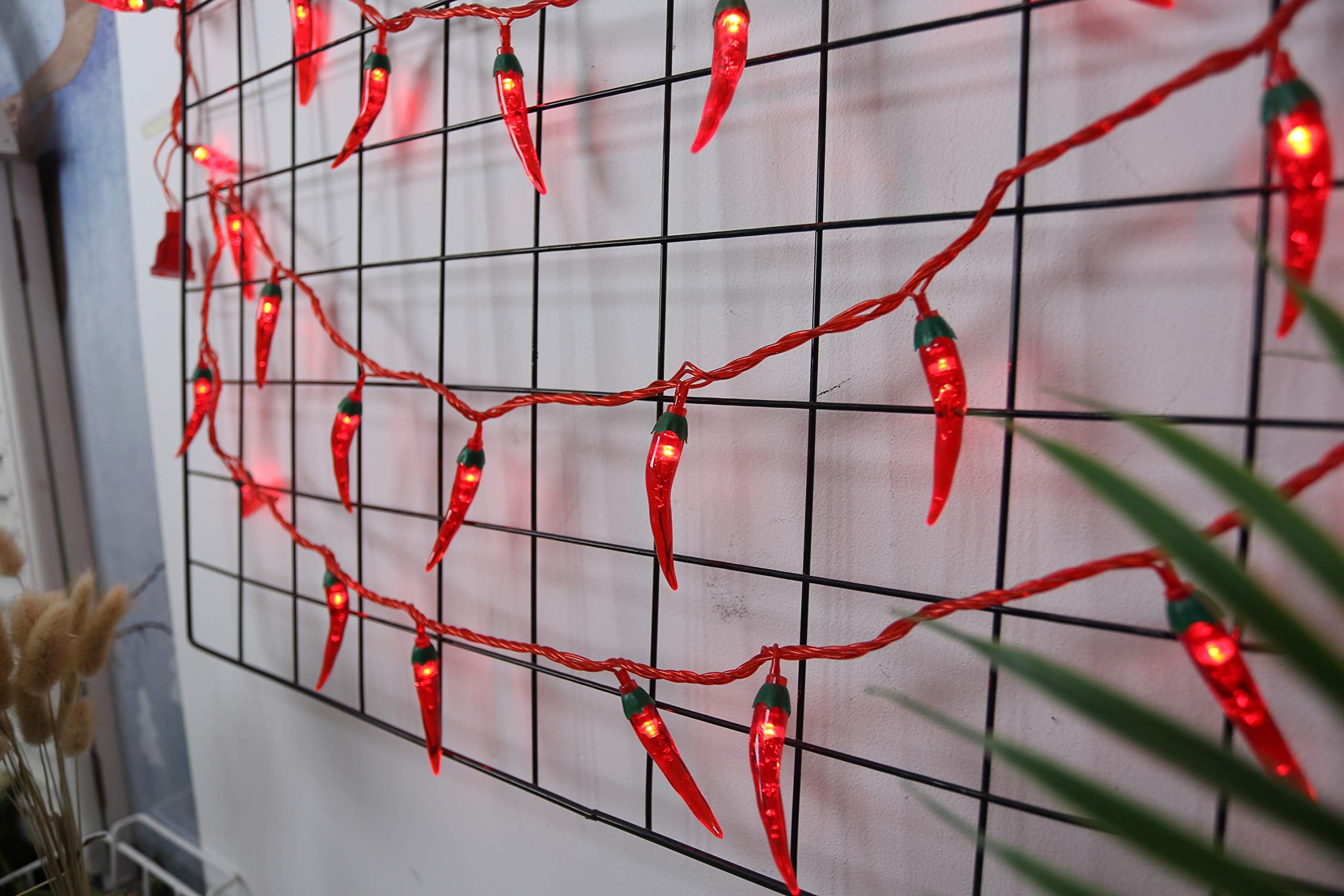 Okba 2Pack Red Chili Pepper String Lights,40 Led Pepper String Lamp Indoor Kitchen Decor Outdoor Mexican Decorations Light, Battery Powered For Chinese New Year,Holiday Party,Christmas Home Decor