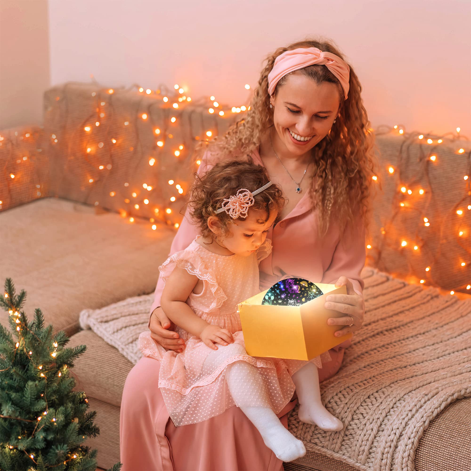 Mokoqi Unicorn Projector Night Light Lamps For Girls Boys Bedroom Toys For Age 6-8, Unicorns Night Lights With Timer Birthday Children'S Day Gifts For Kids Light Projector For Room Decor