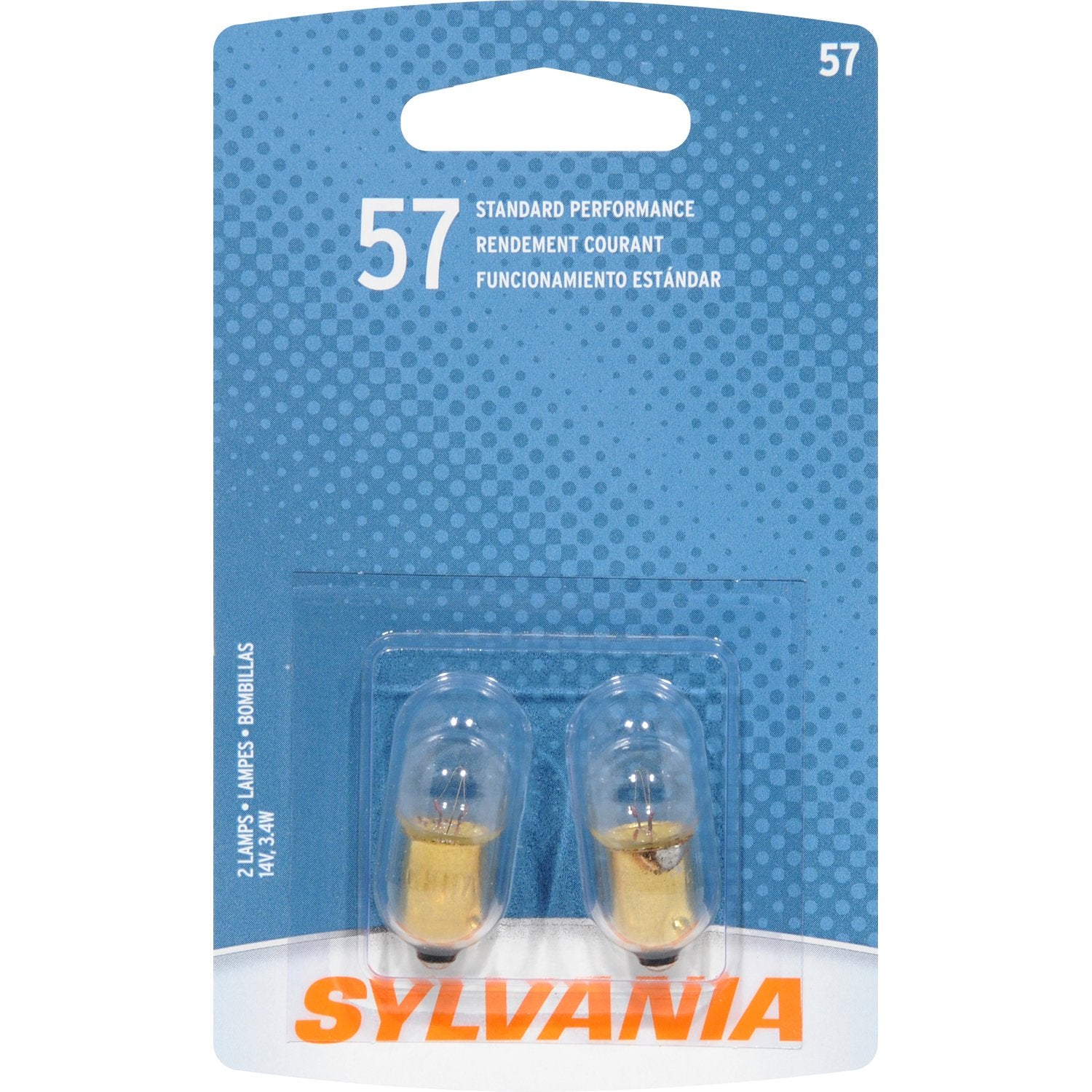 SYLVANIA 57 Basic Miniature Bulb, (Contains 2 Bulbs)