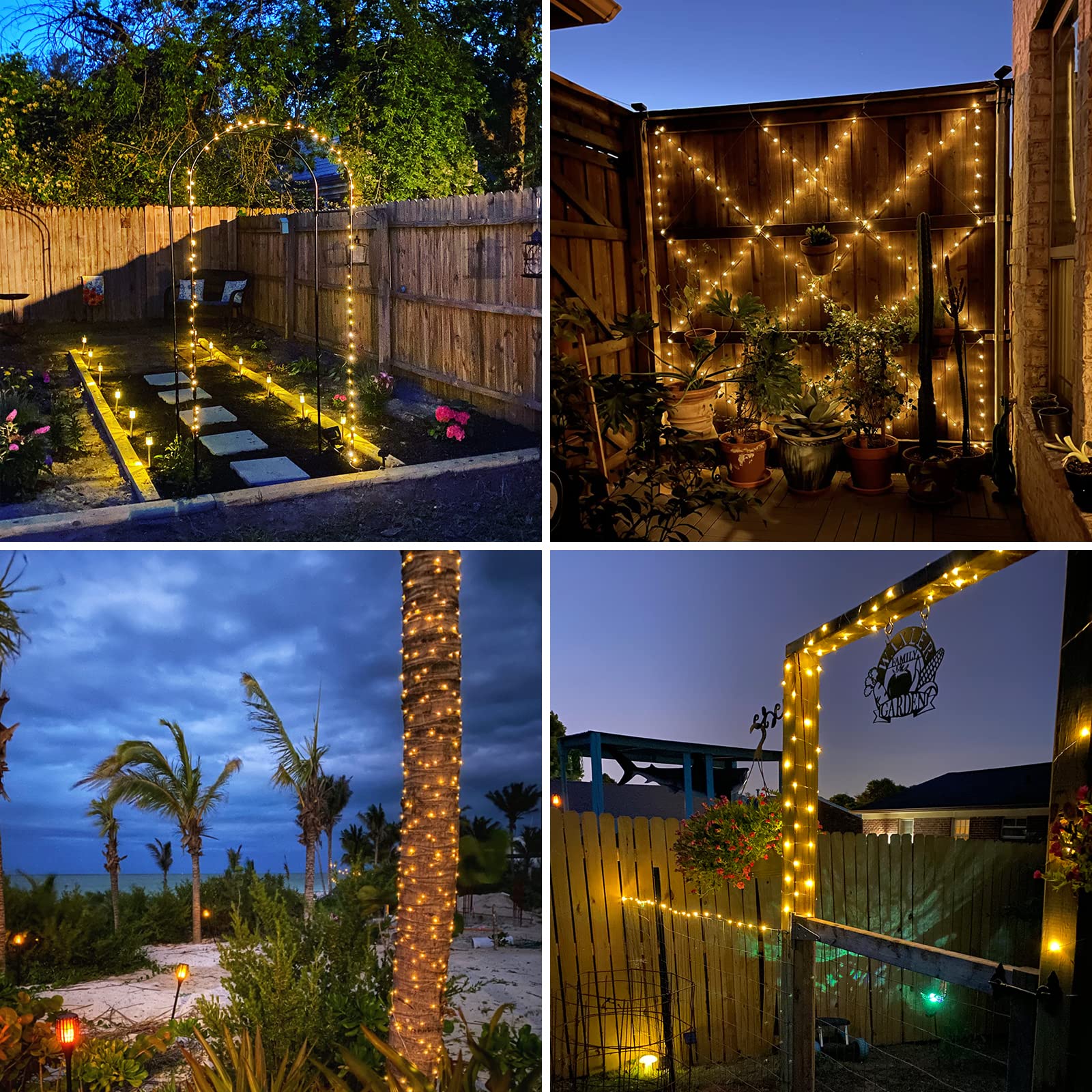 Solar Christmas String Lights Outside, 3 Pack Total 120Ft 300 Led Solar Garden Twinkle Lights Outdoor, Waterproof With 8 Modes Solar Fairy Lights For Patio Party Wedding Christmas Decor (Warm White)