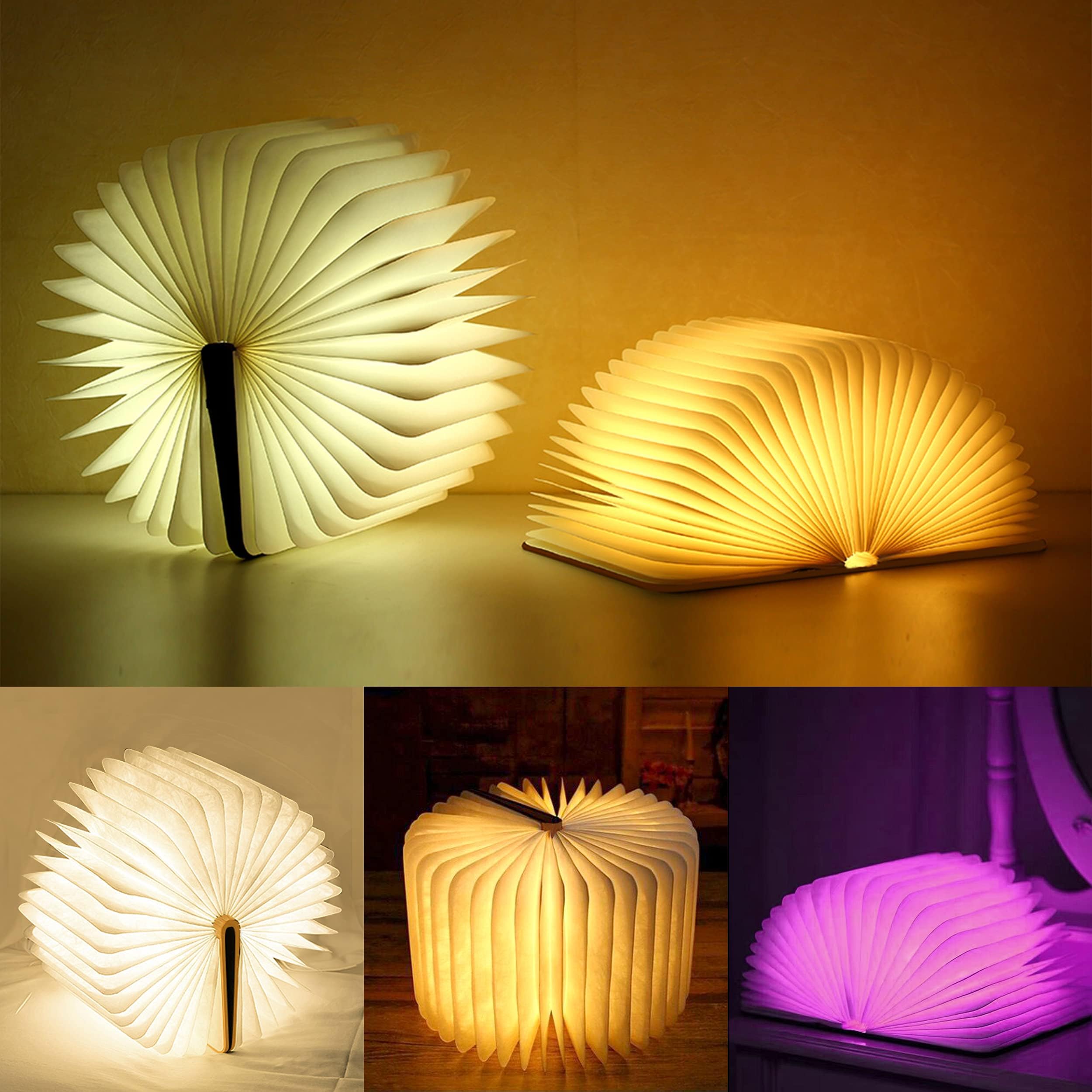 Qxmgcbok 3D Elk Embossed Deer Book Lamp,Usb Rechargeable 3 Color Kids Night Light,Led Book Lights Multicolor Gifts For Baby Boys