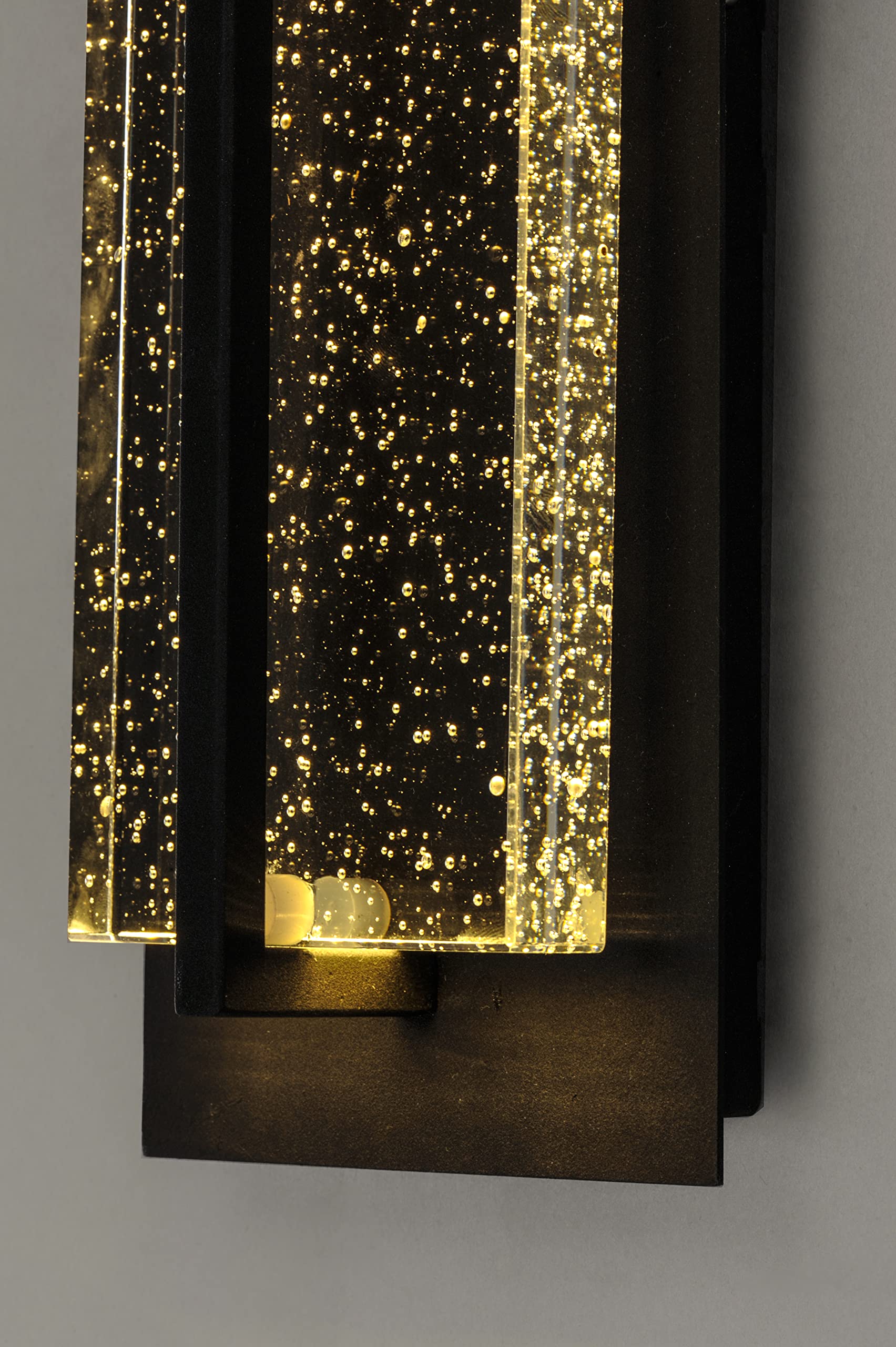 Maxim LED Outdoor Wall Sconce, 16in Dimmable, Black Finish, Bubble Glass, Model 56193