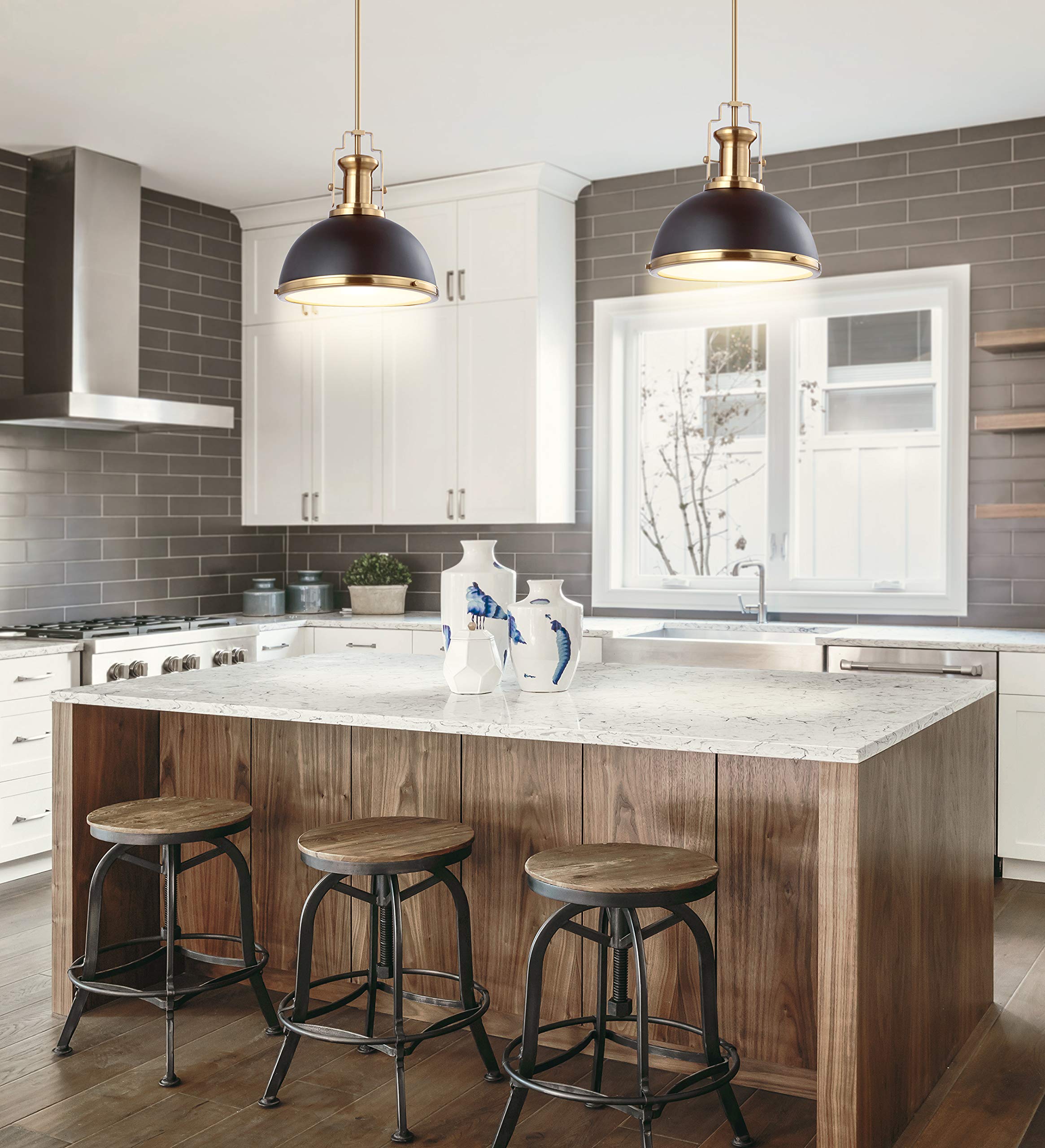 Jonathan Y Jyl9536A Homer 13'' 1-Light Modern Industrial Iron Led Dome Pendant, Classic, Cottage, Farmhouse, Industrial, Rustic,