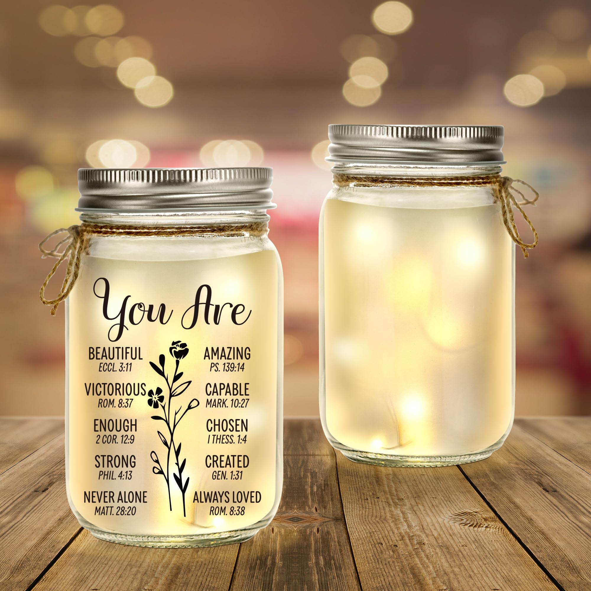 Kenon Mason Jar Night Light Gift For Friend, Birthday Day Gifts For Women, Home Decoration Lights, Personalized Night Light Birt