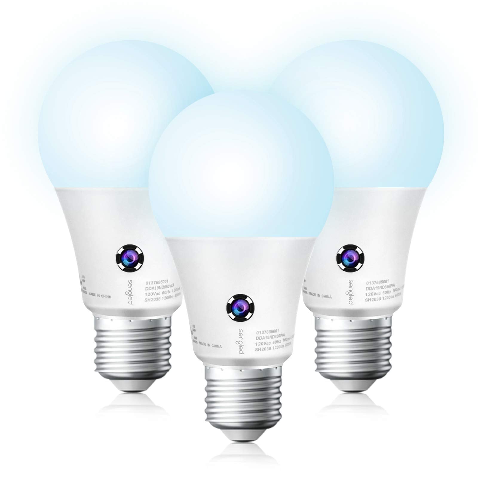 Sengled 5000K Daylight LED Light Bulb, 10.5W Equivalent, 1200LM, Dusk to Dawn, 3 Count, UL Listed