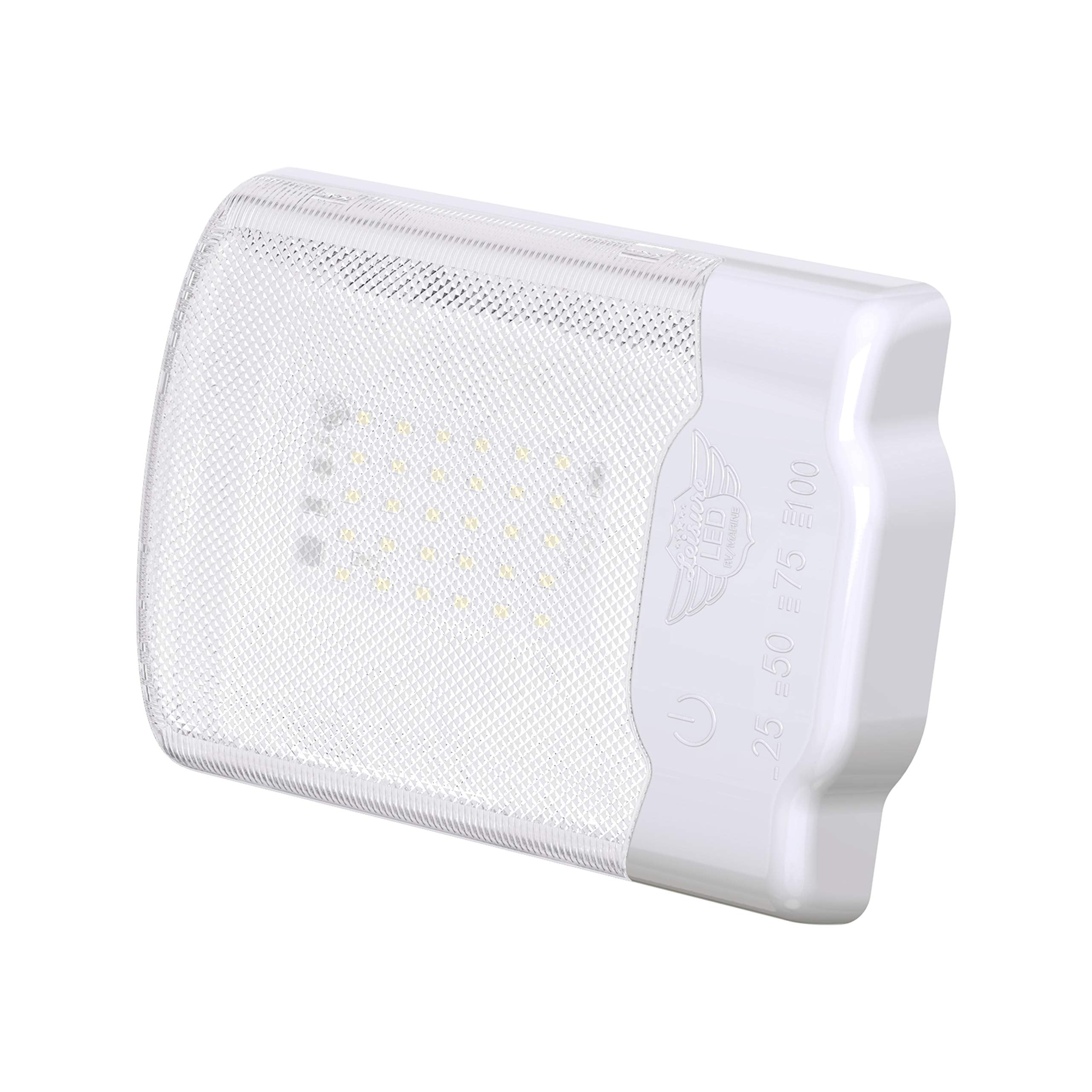 Leisure Led Rv Led Ceiling Single Dome Light Fixture With Built In Dimmer Interior Lighting For Rv/Trailer/Camper/Boat 12V Natural White 4000-4500K 325Lm (Touch Dim Natural White 4000-4500K, 5-Pack)