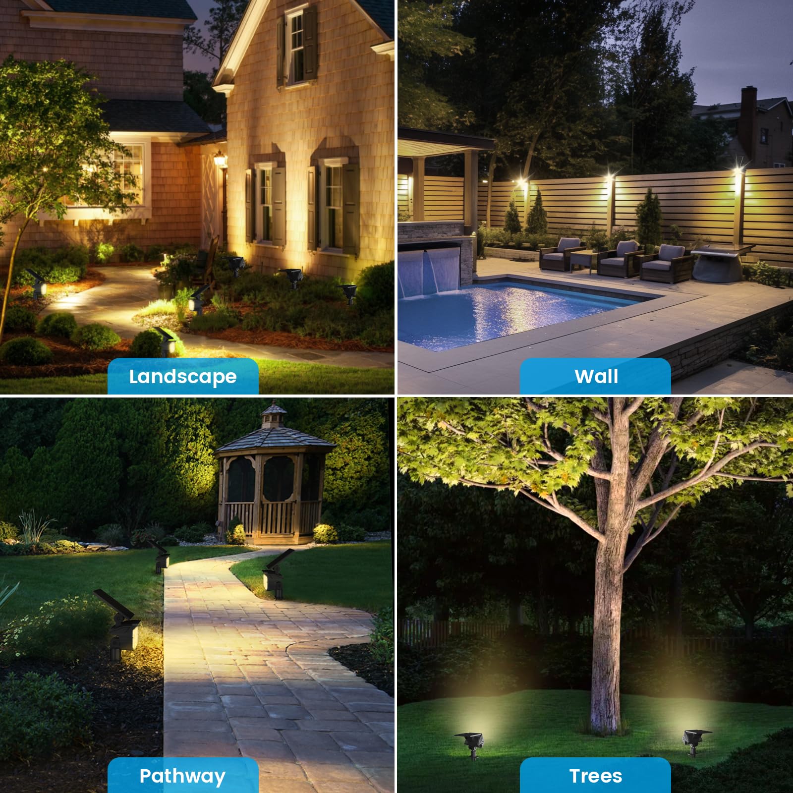 Volisun Solar Spot Lights Outdoor Waterproof Ip67, 27 Led With 3 Lighting Modes Solar Lights Outdoor Spotlights Auto On/Off Sola