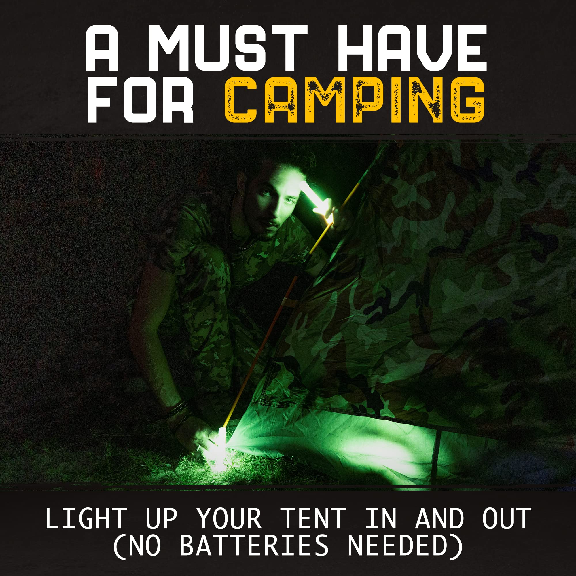 30 Ultra Bright Glow Sticks in Bulk - Multi Use Glowsticks for Parties, Camping, Emergency Light and Survival Kit with 12 Hours