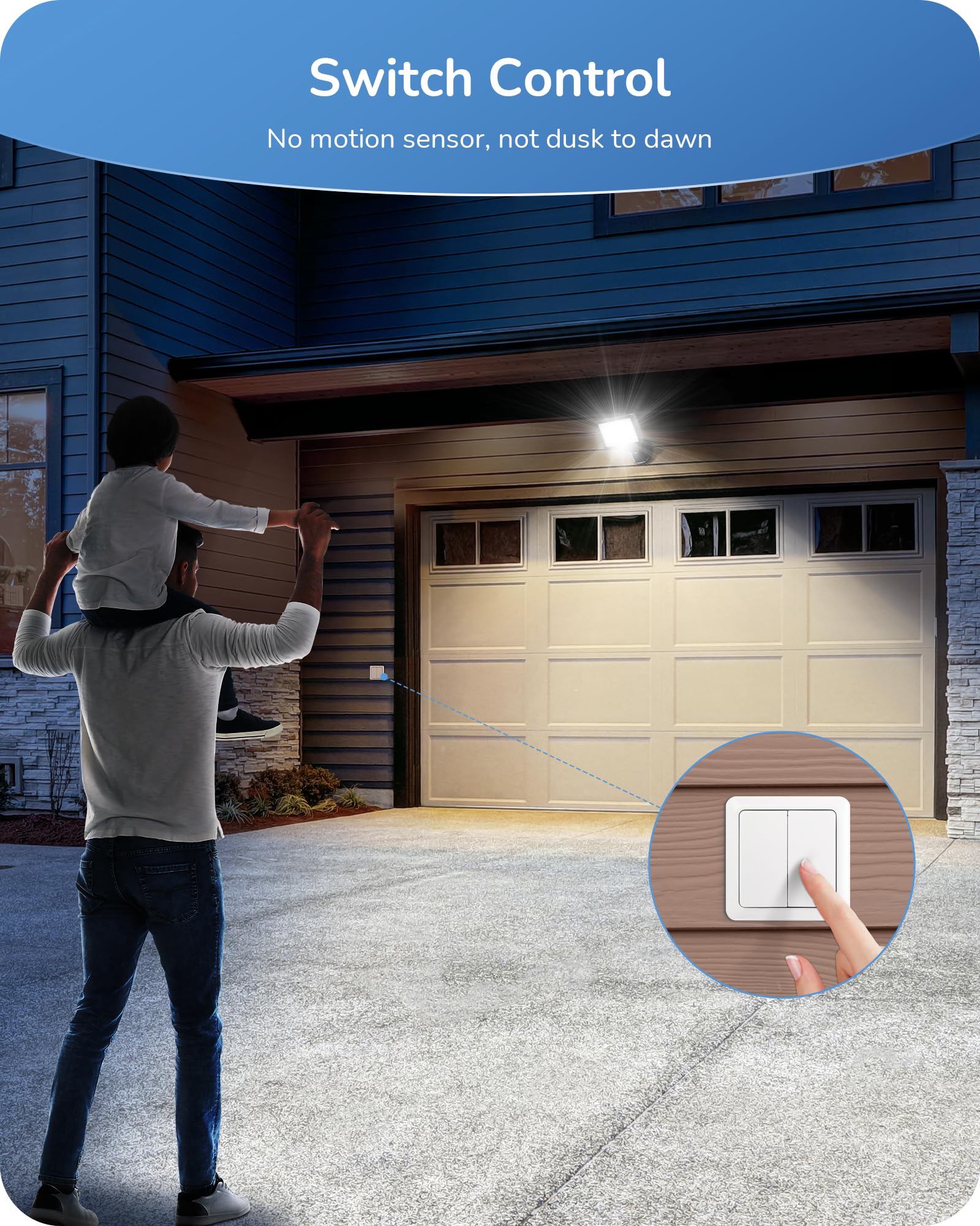 Edishine 2 Pack 6800Lm Led Flood Lights Outdoor With Knuckle Mount, 46W Super Bright Security Lights, 5000K, Ip65 Waterproof Sec