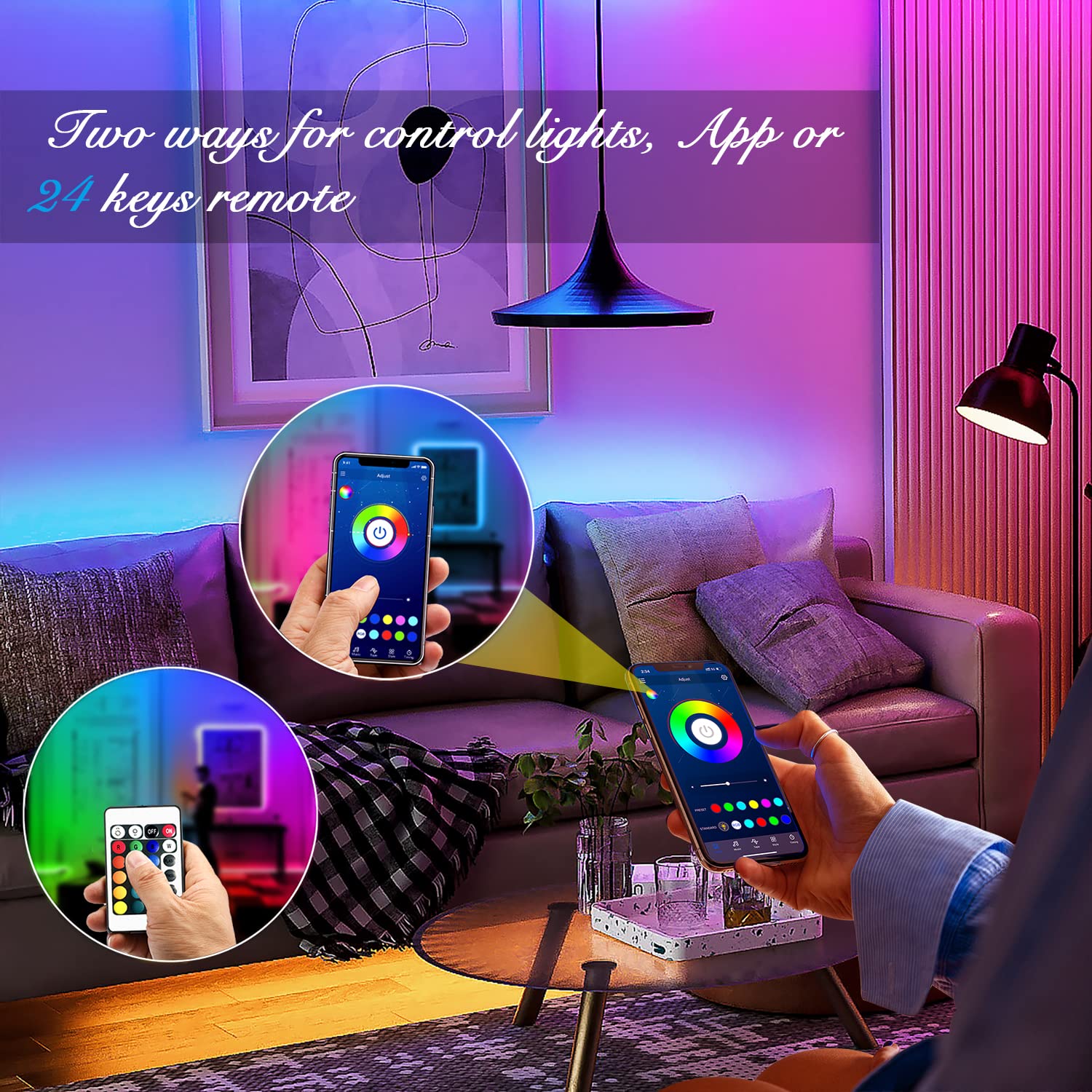 DAYBETTER LED Strip Lights 200ft - Smart RGB Light Strips with App Control, Music Sync, Multicolor for Bedroom & Party