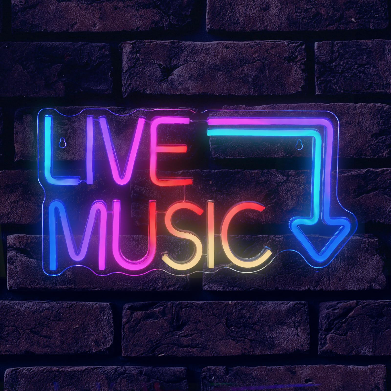Wanxing RGB Neon Sign for Wall Decor, Dimmable Acrylic Light, Music Theme, Ideal for Bedroom, Man Cave, Game Room, Home Bar