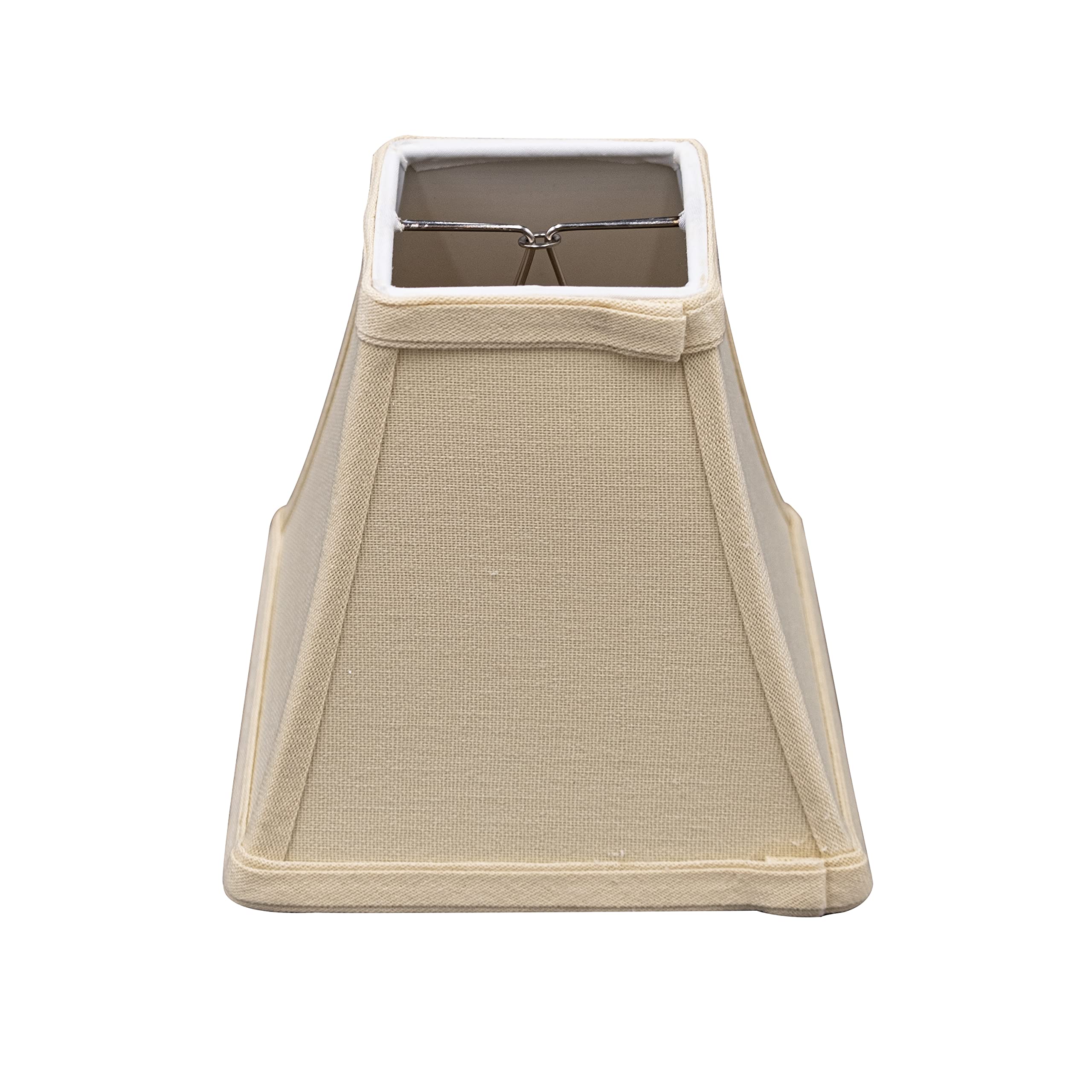 Upgradelights Square Bell Chandelier Lampshade, 6 Inch, Beige Linen