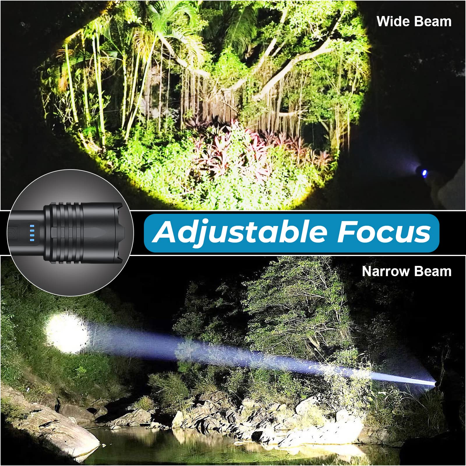 Alicegirl Rechargeable 990000 High Lumens Led Flashlights 2 Pack, Super Bright Flashlight With 3 Modes, Ipx6 Waterproof, Powerfu