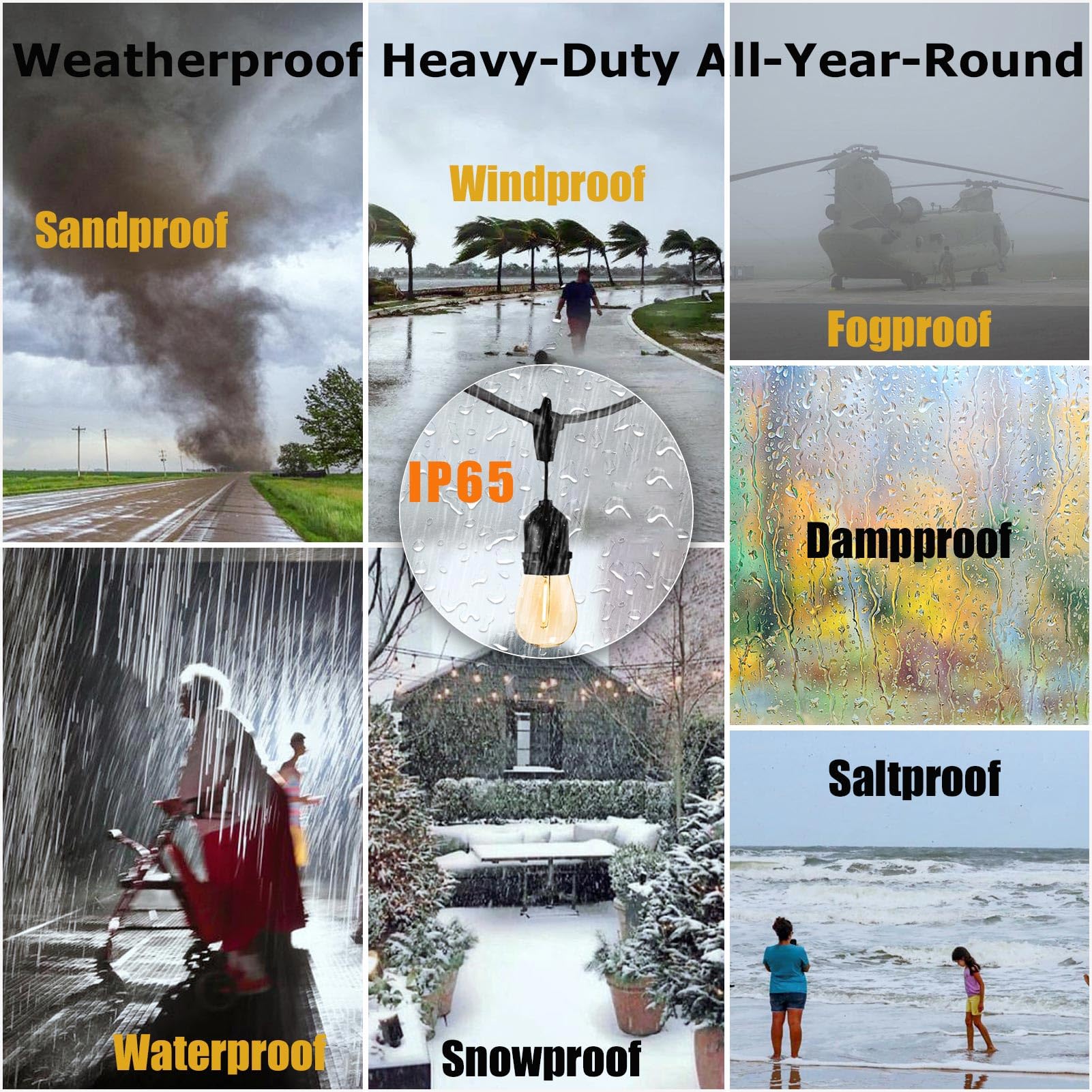 Meidaoduo Outdoor String Lights For Outside 48Ft With 15+1 2700K Led S14 Shatterproof Bulbs For Patio Back Yard Porch, Linkable