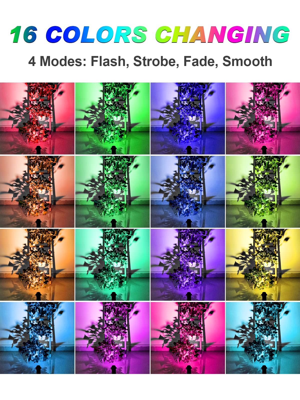 Doreio Rgbw 5W Led Spot Lights With Remote - Indoor Uplighting For Plants & Parties, 1 Pack