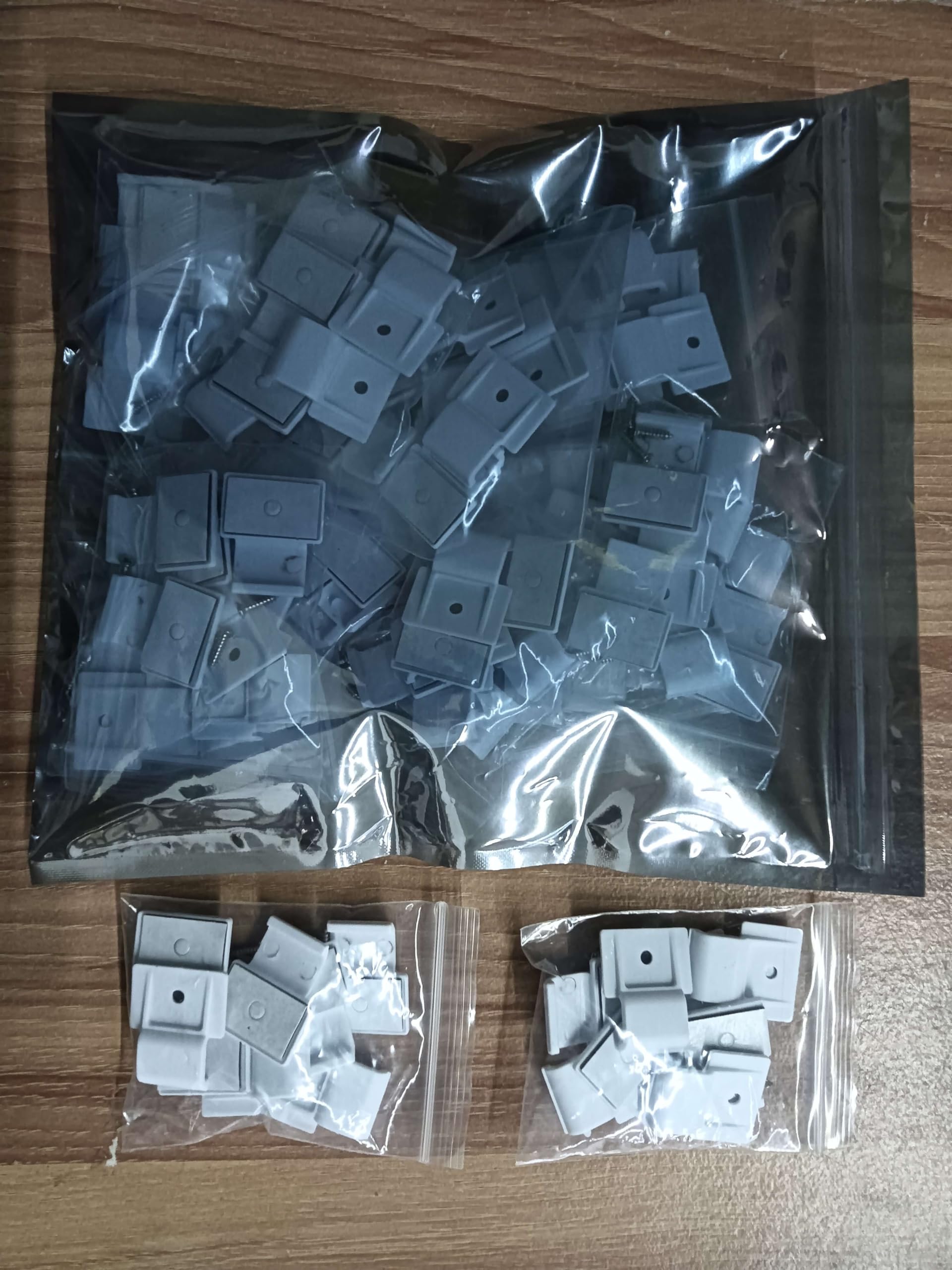 Rxment Led Strip Light Mounting Clips, Self-Adhesive + Screws, 100 Pack For 8-10Mm Strips