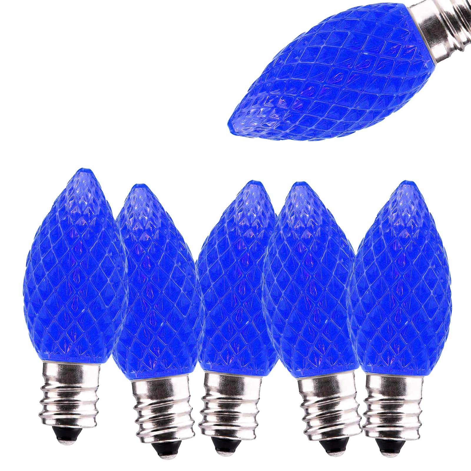 Jawtach C7 LED Christmas Light Bulbs - 25 Pack C7 LED Bulbs Green - 0.5W for Outdoor String Lights  Holiday Decoration