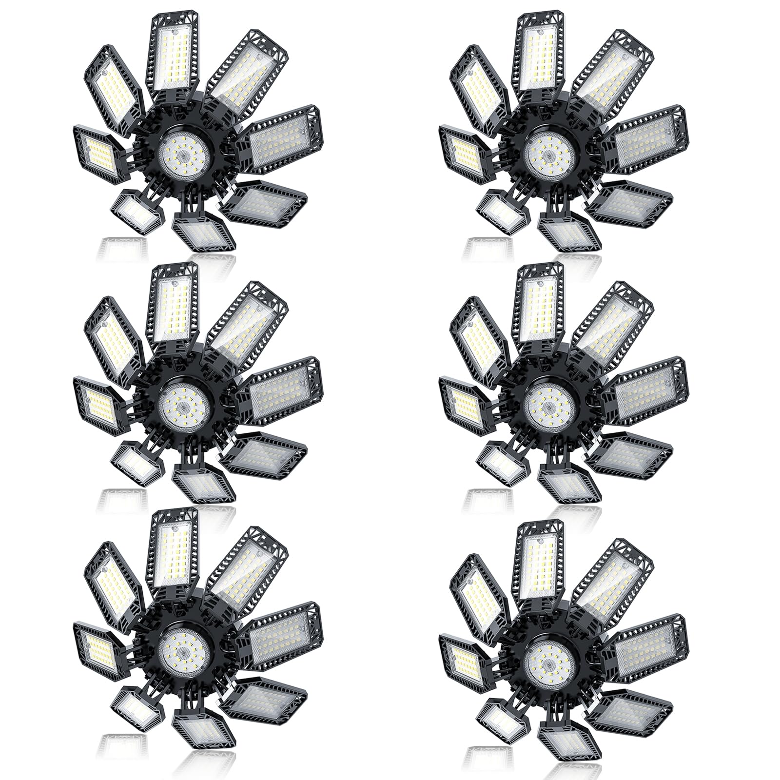 Yibeyyds Garage Light - 240W 24000Lm 6500K Led Garage Ceiling Lights With 8+1 Deformable Panels Support E26/E27 Screw In Light F