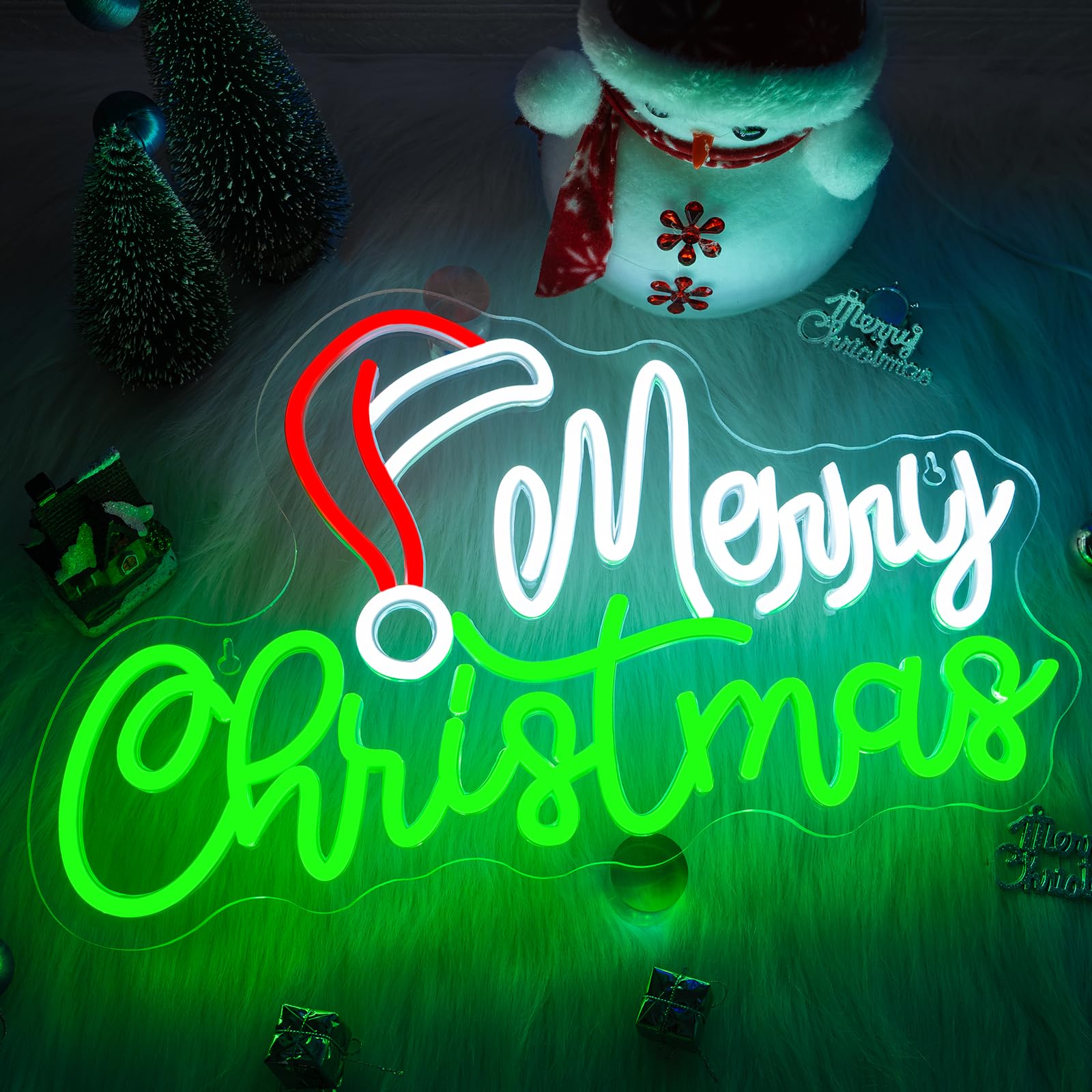 Looklight Merry Christmas Sign Christmas Window Lights Santa Hat Neon Signs For Wall Decor Santa Claus Led Lights For Party Bar Man Cave Club Pub Bedroom Shop Door Decoration Gifts
