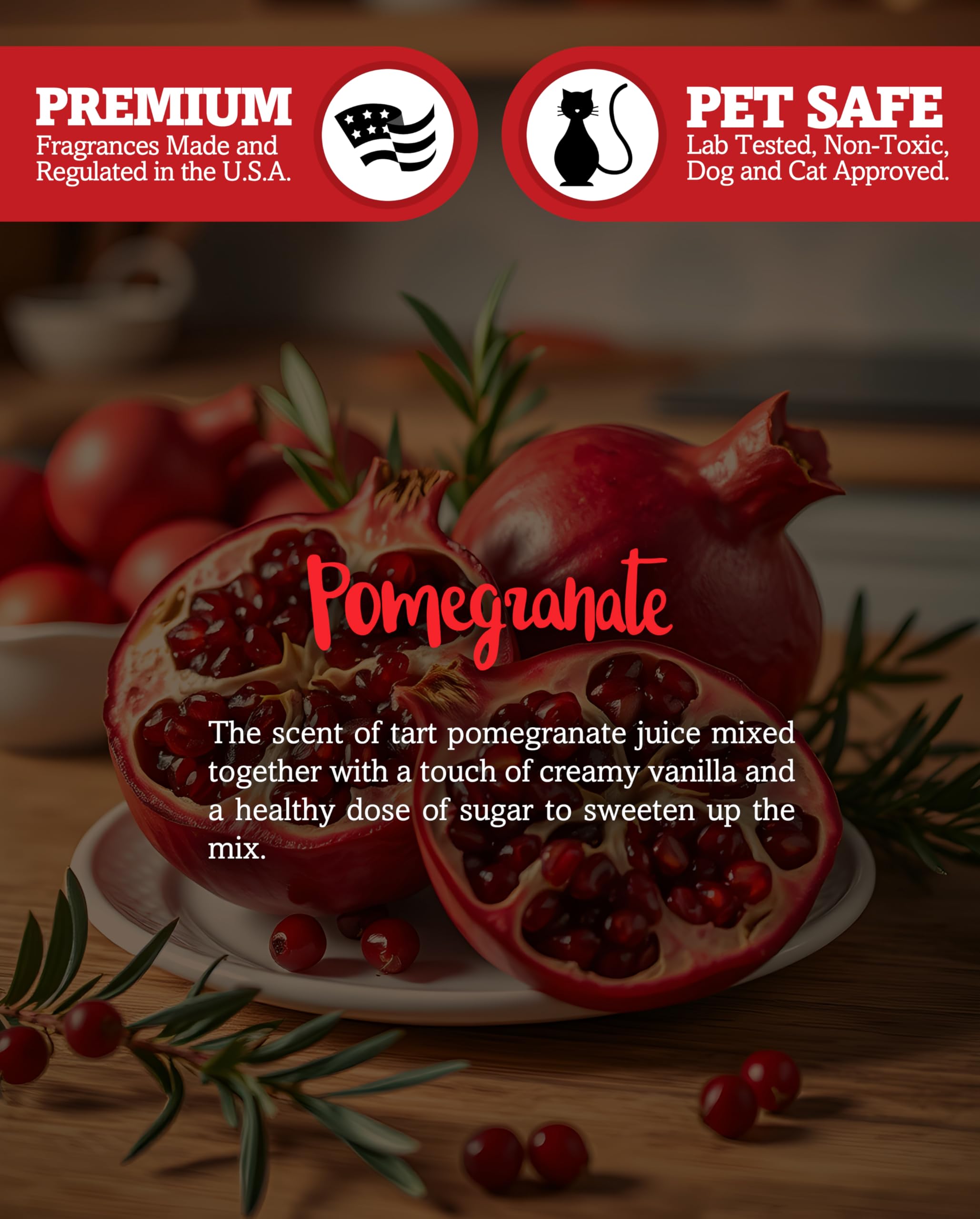 Shorties Candle Company Pomegranate Tealight Candles - Highly Scented - Red - 6 Pack - Paraffin Wax - Holiday Collection