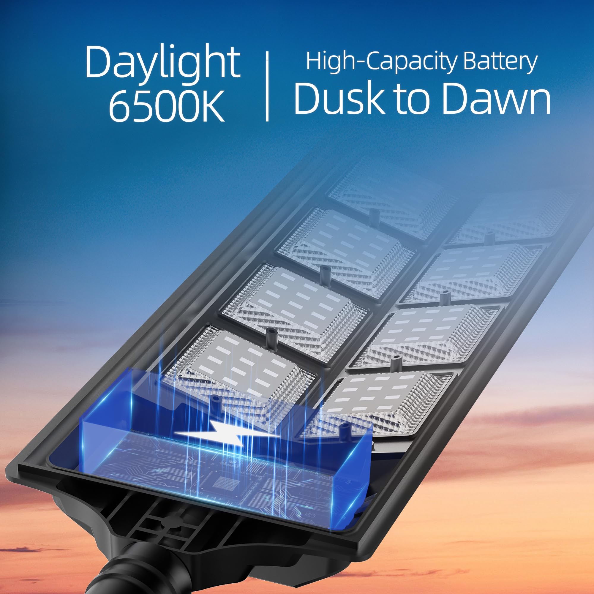 Rklamptech Outdoor Solar Lights, Dusk To Dawn Motion Sensor Waterproof Led Outside Flood Powered Street Lighting, Bright Wall Pa