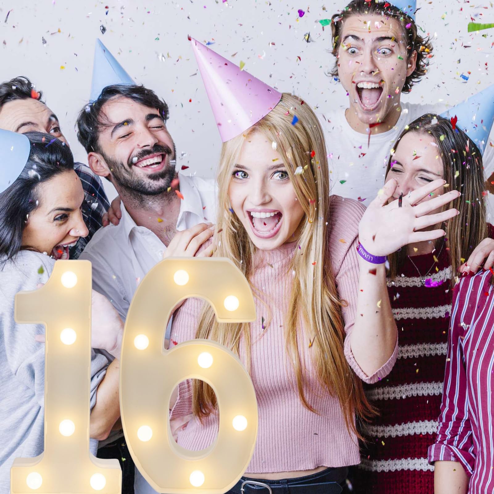 IFDGCTK LED Light Up Numbers for 16th Birthday, Warm White Marquee Sign, Decorative Party Decor