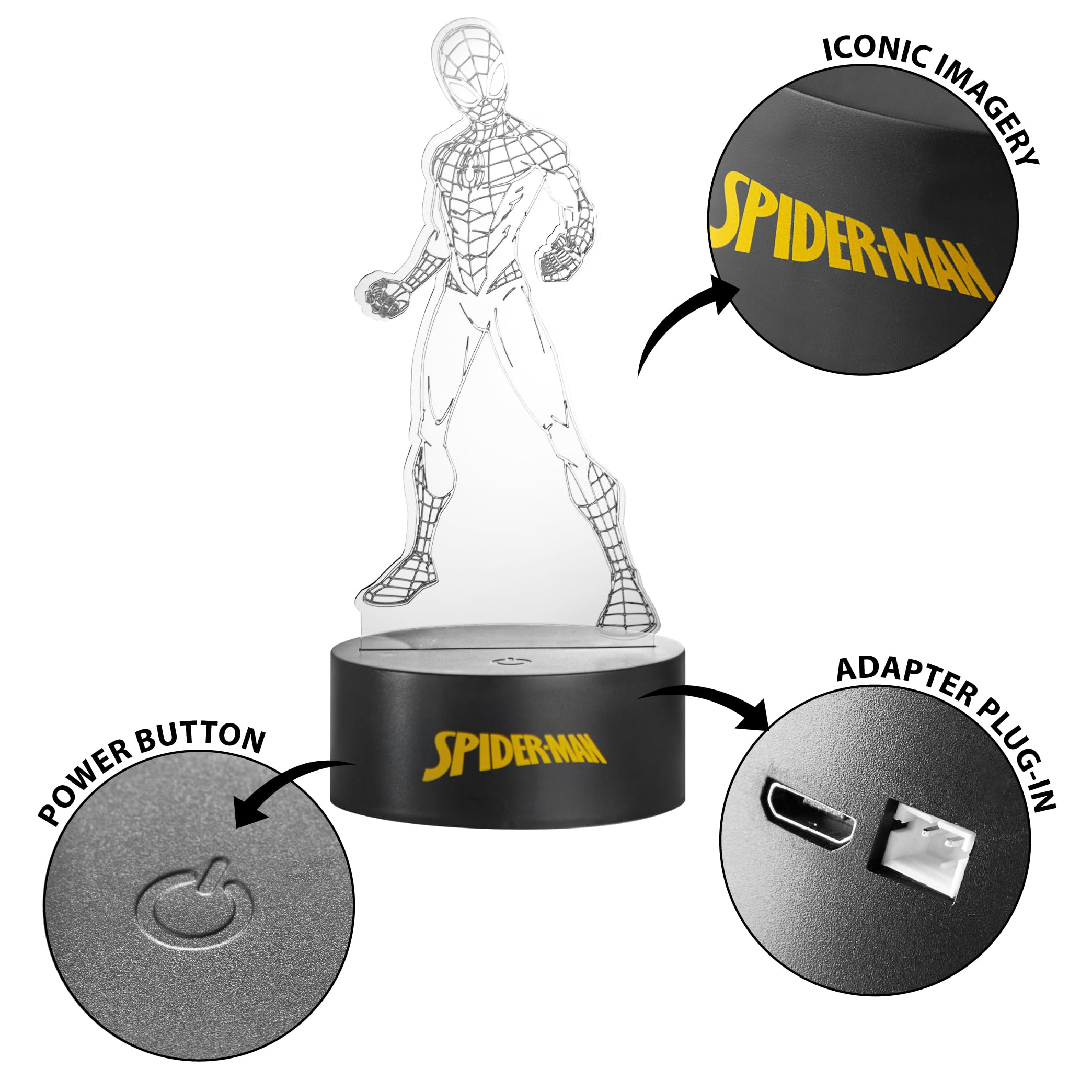 Idea Nuova Marvel Spiderman 3D Acrylic Led Illusion Lamp