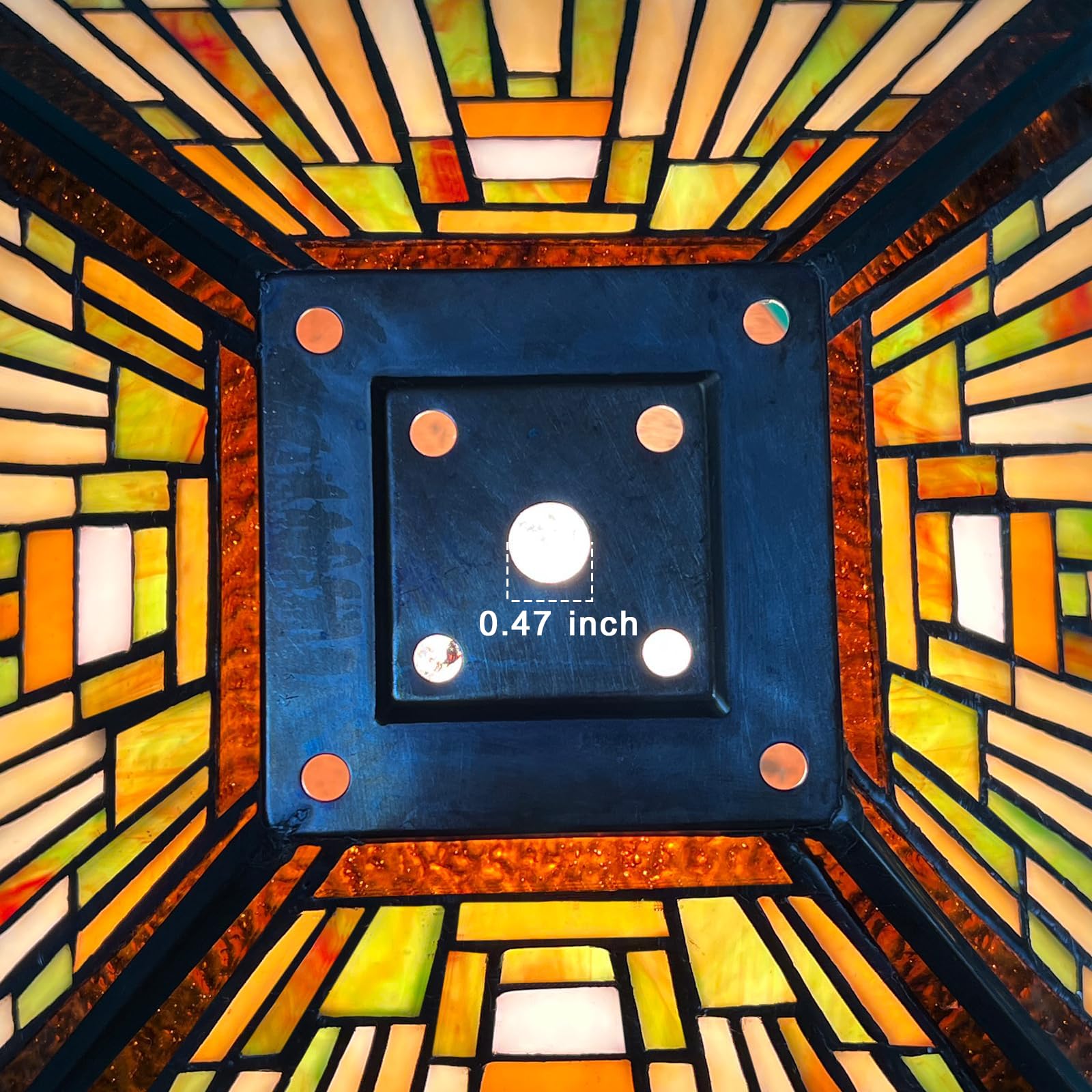 Capulina Tiffany Lamp Shade - 16" Amber Brown Stained Glass Mission Style for Table/Floor Lamps