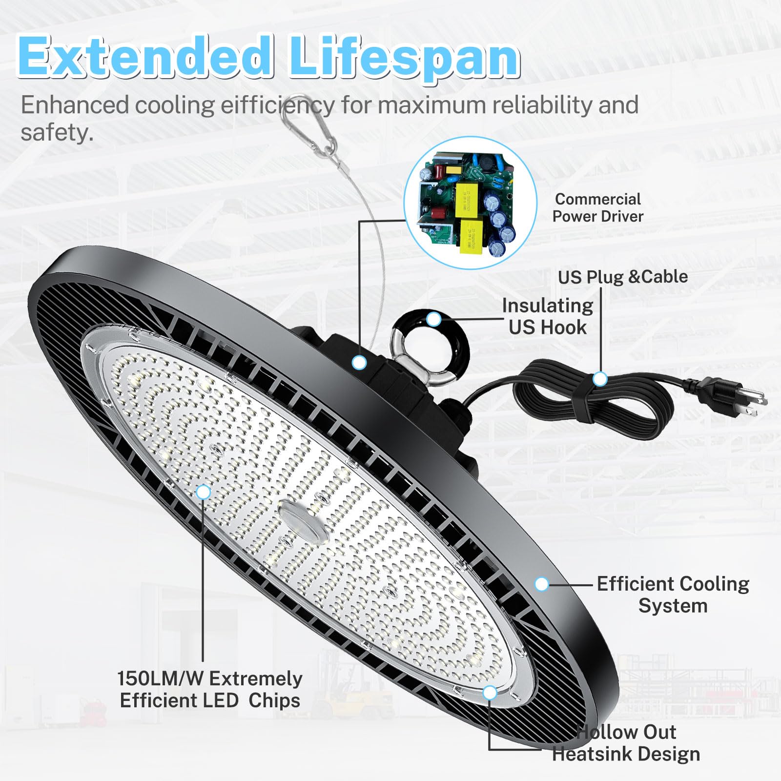 Thelux 1Pack Ufo Led High Bay Light Shop Light 200W Super Bright 30000Lm 5000K,100V-277V, Isolated Driver With Ip65 Led Shop Lig