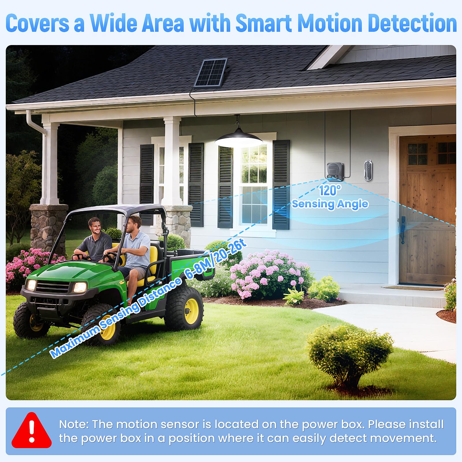 APILAB Solar Shed Light 2 Pack, 2000LM Motion Sensor Pendant, Black, Remote Control, Indoor/Outdoor Use, Model DP047AB