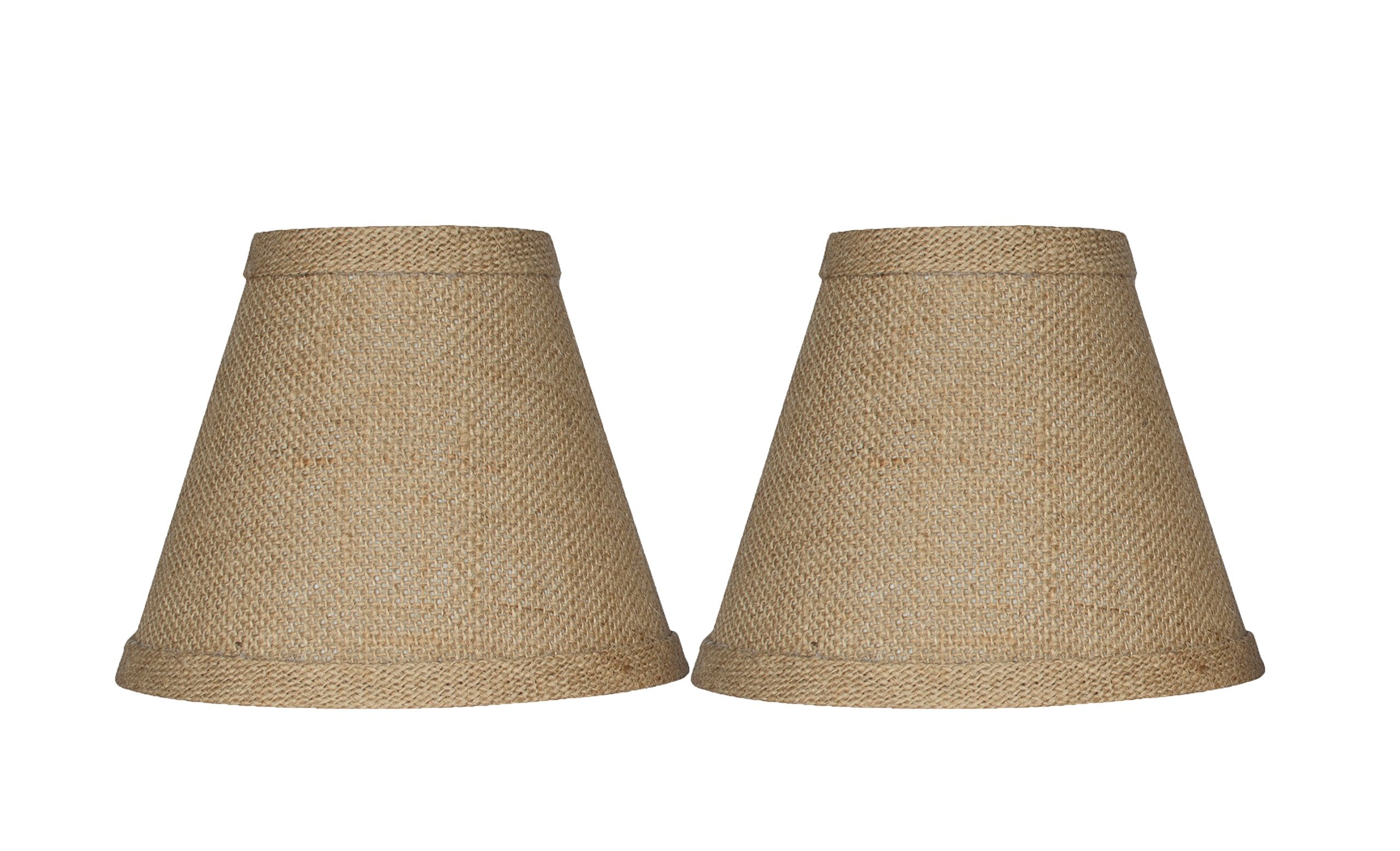 Urbanest Chandelier Lamp Shade Hardback Clip On Burlap Set of 2 6 Inch