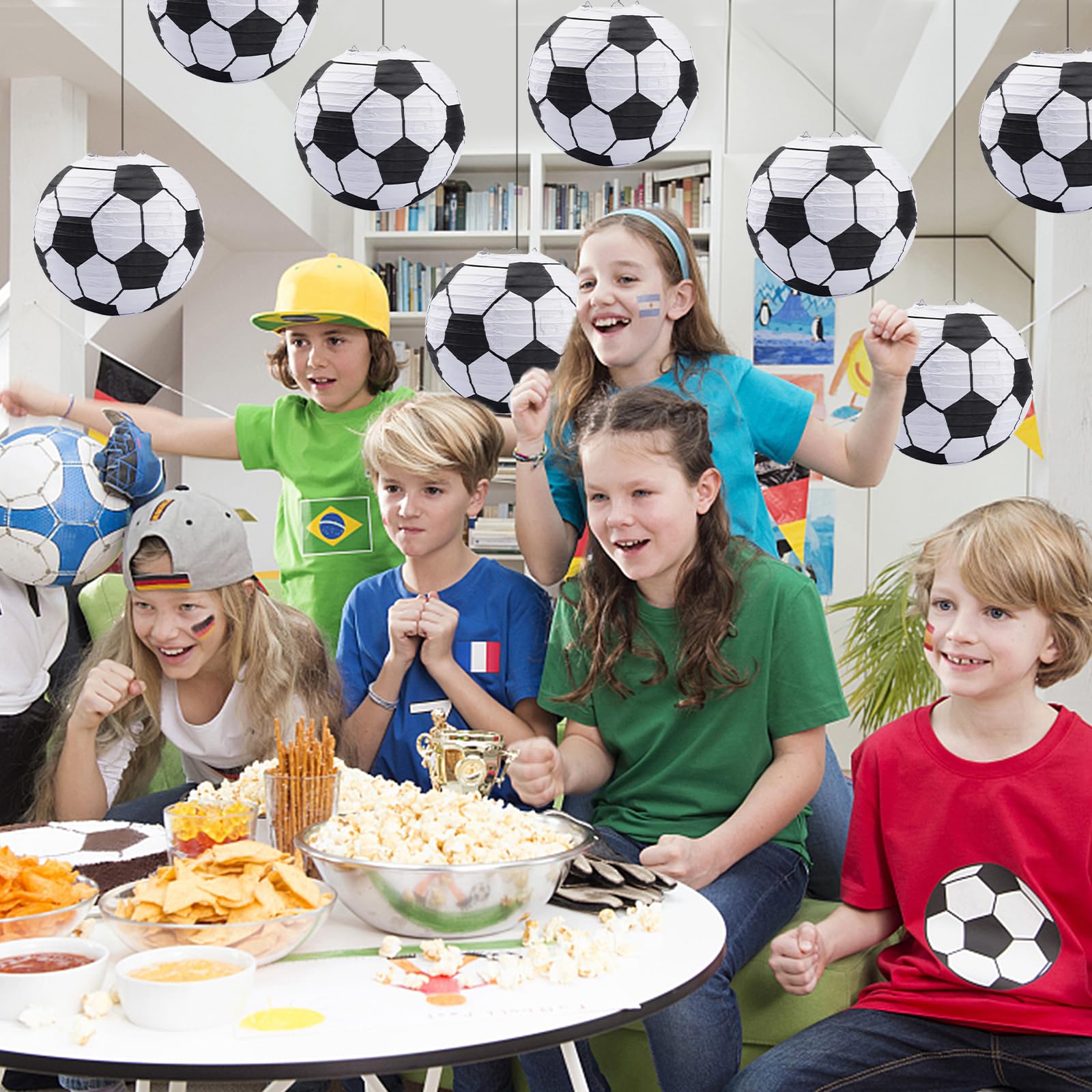 20 Pieces Soccer Ball Hanging Lantern Party Favor, Soccer Ball Lanterns 8 Inch Soccer Lantern Decoration Paper Lanterns For Socc