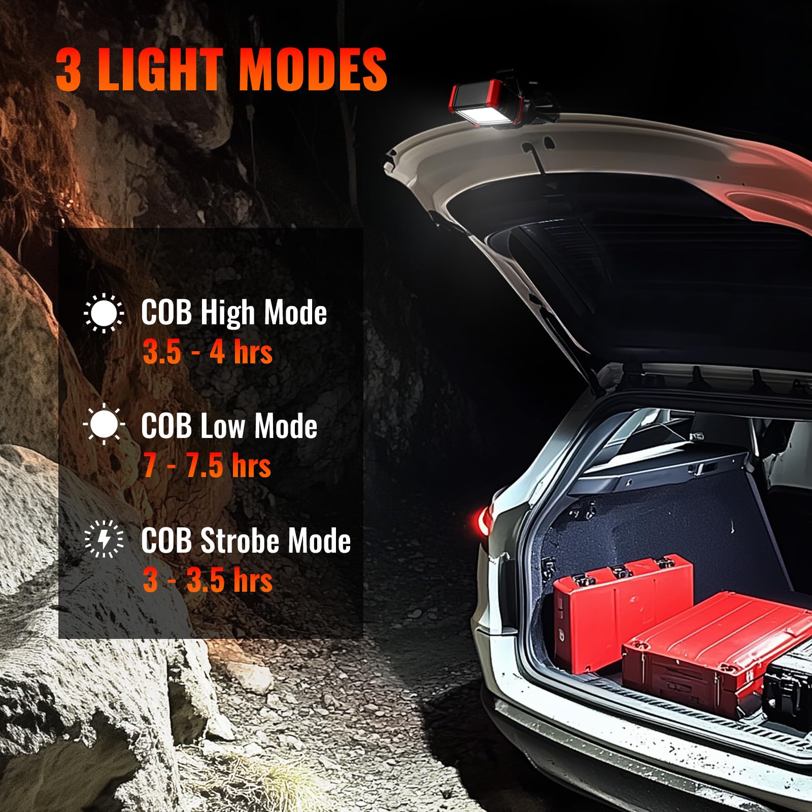 Easymaxx Led Rechargeable Work Light With Clamp, 2100Lm Cob Magnetic Clip On Worklight 270° Rotating With Mobile Charger, Portable Clamp Work Light For Boats, Car Repairing, Job Site Lighting(2Pack)