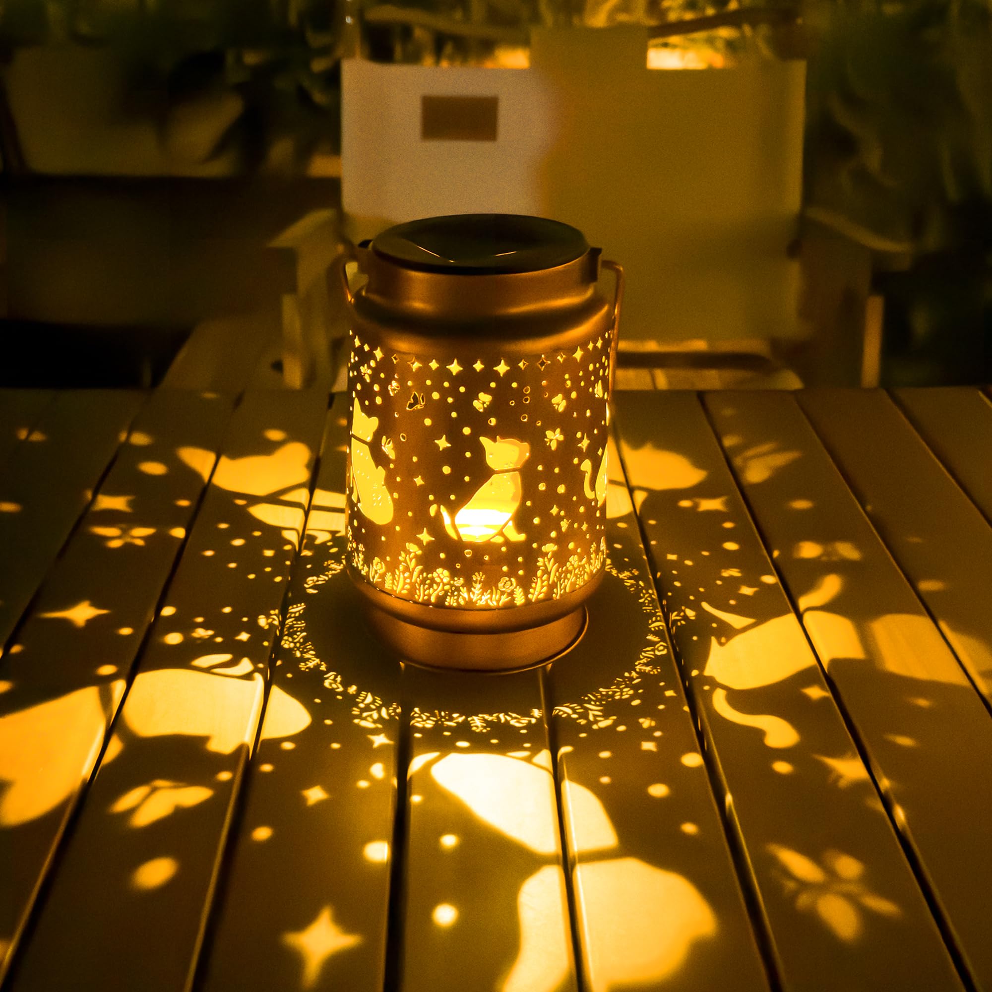 Cat Solar Lanterns Outdoor Waterproof, Cat Gifts For Women Mom Grandma, Hanging Solar Lights For Yard, Patio, Lawn, Pathway, Tab