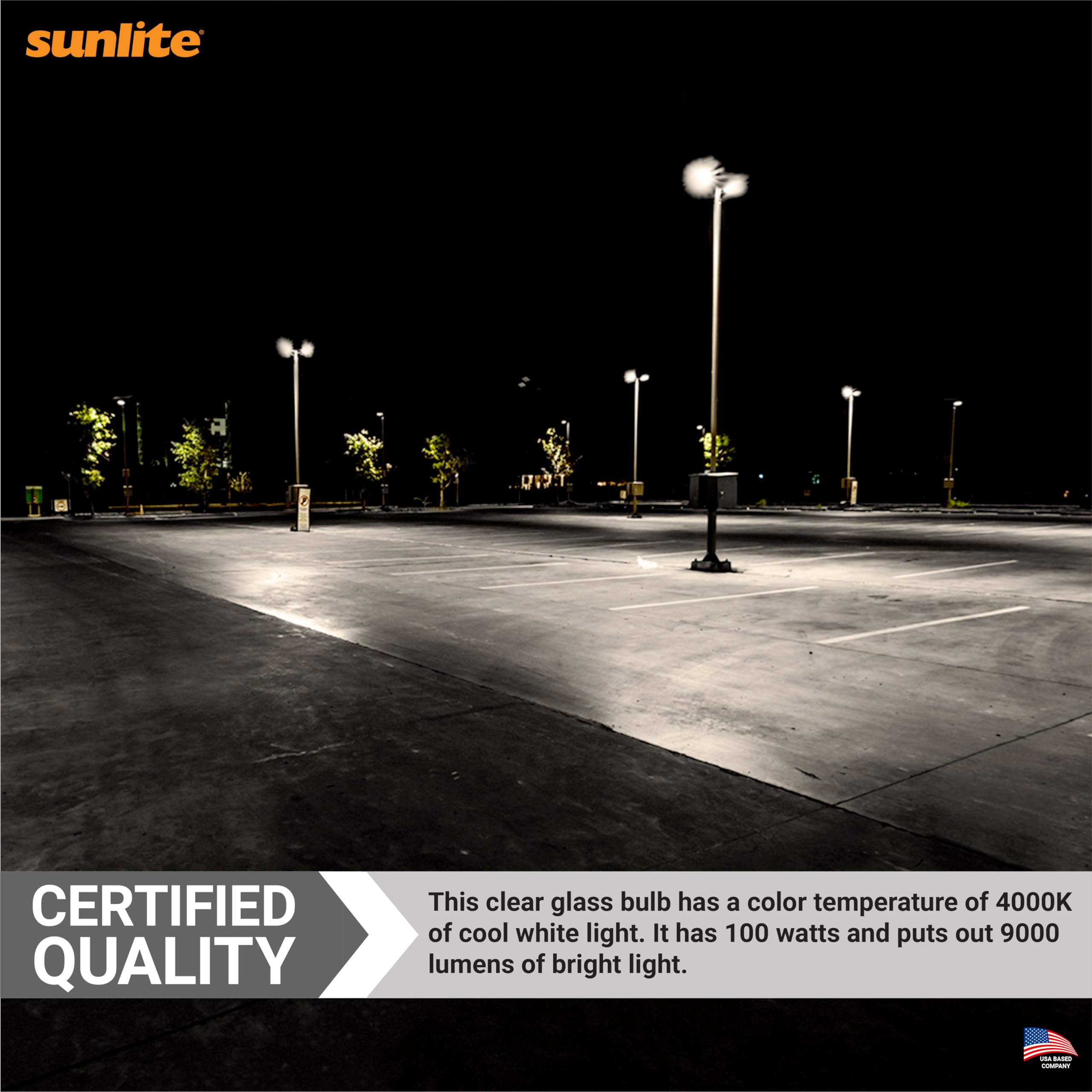 Sunlite 03645-Su Mh100/U/Med M90 Metal Halide Lamp, 100 Watts, Pulse Start, Medium Base (E26), Ed17, 12,000 Hours Life, 9000 Lum