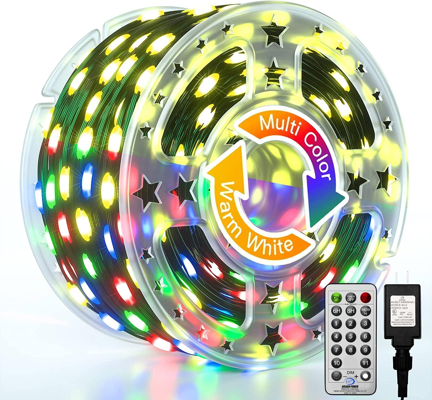 Christmas Lights Outdoor, 1000 LED 344FT Fairy String Lights 2 Colors in 1 Plug in Waterproof with Remote, 11 Modes with Timer f
