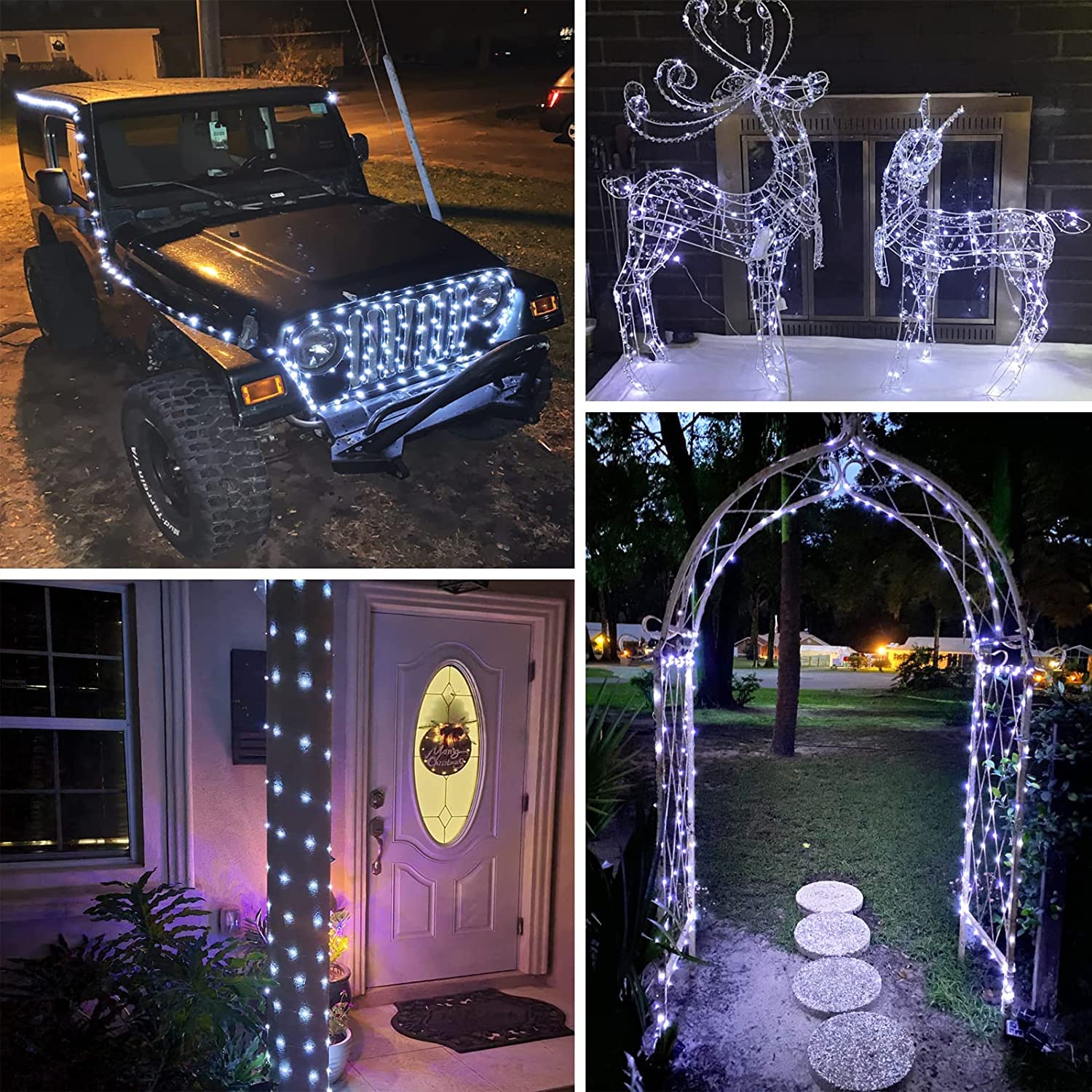 BHCLIGHT 200LED Christmas Fairy Lights, Cool White & Multicolor, Waterproof, Remote, 8 Modes, Model MLS-D4.5V1.35WUC-O, 66Ft