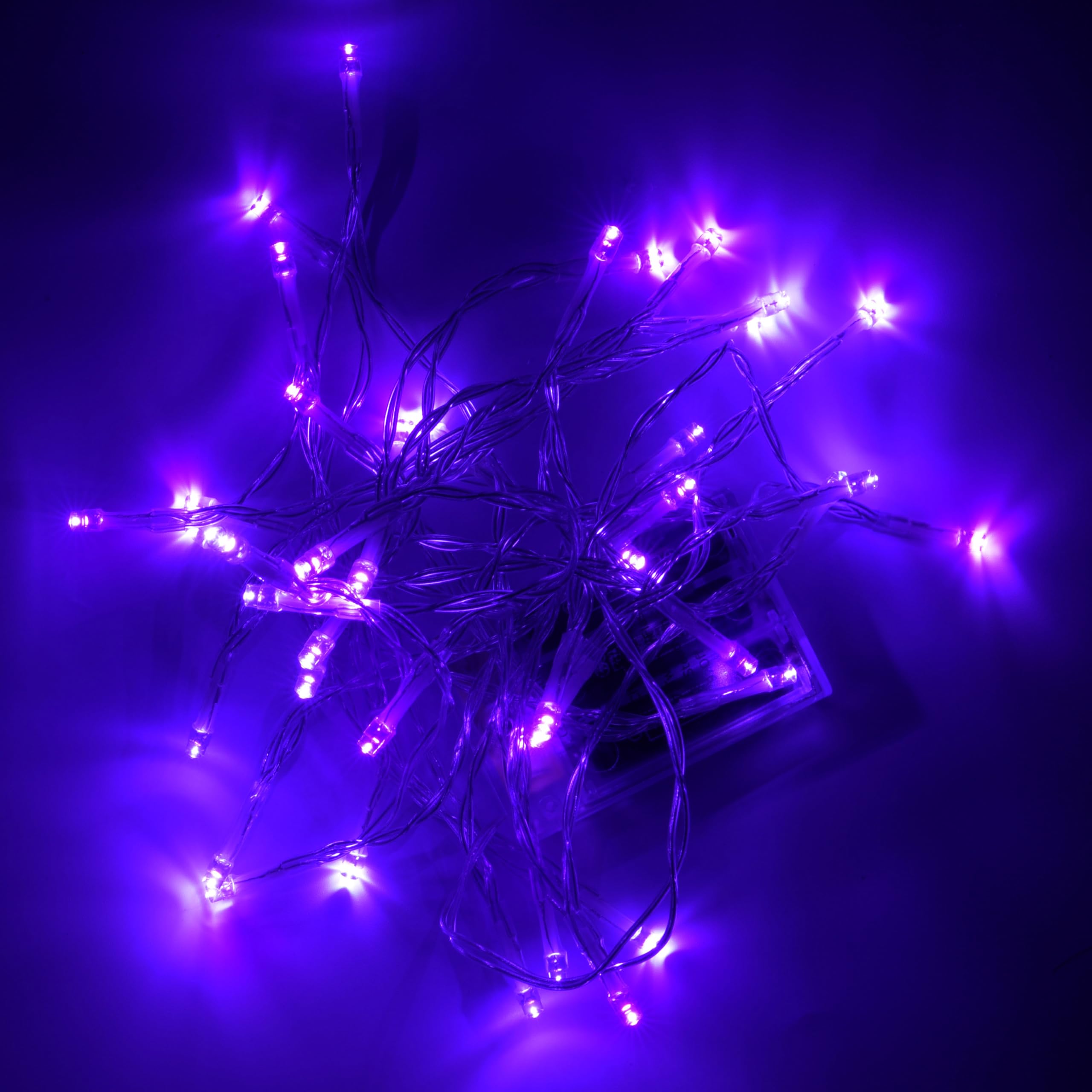 Karlling Battery Operated Fairy Lights, 13 ft, 40 LEDs, 8 Flashing Modes, Timer, Purple, Model Karlling-20230818N