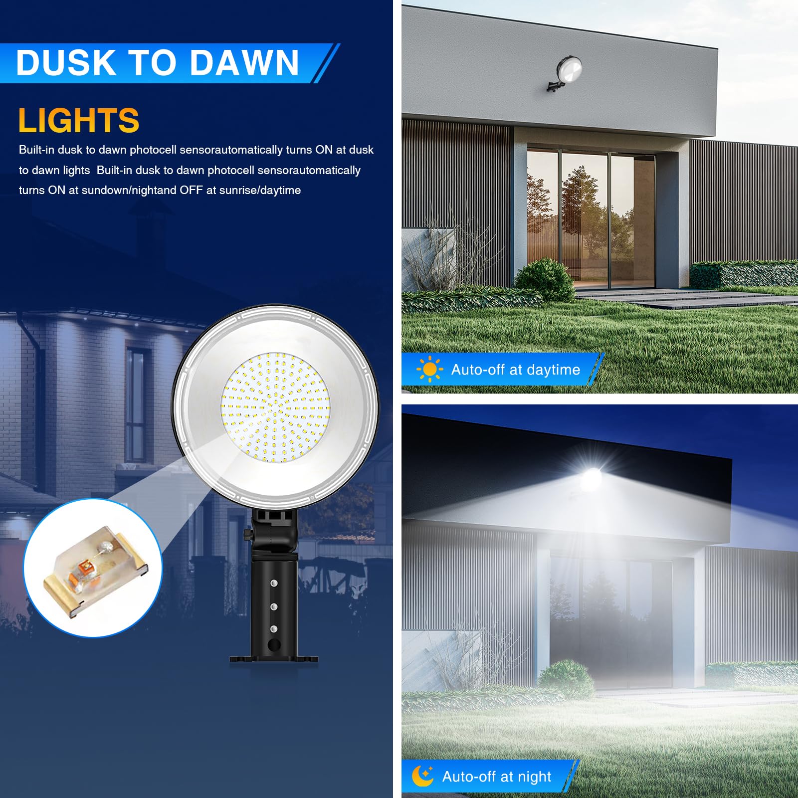 Starmoitic Led Barn Light, 150W 20000Lm Dusk To Dawn Outdoor Lighting, Yard Light Ip66 Waterproof, 150° Angle Adjustable Bright Outdoor Street Light For Garden, Garages, Attics, Patios, And Barns