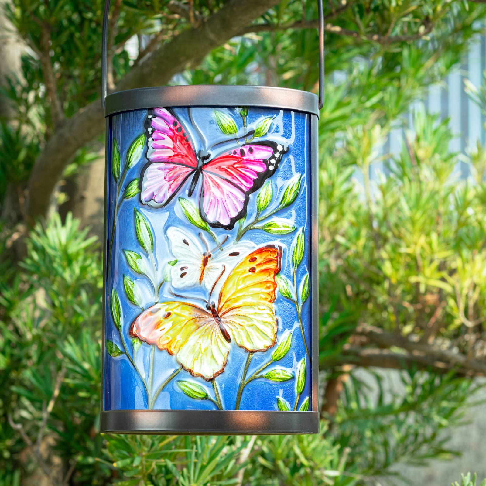 Hanging Solar Lantern Outdoor Waterproof Led Butterfly Solar Lights Decorative Solar Garden Lanterns Tabletop Lamp For Outdoor Patio Yard Decor