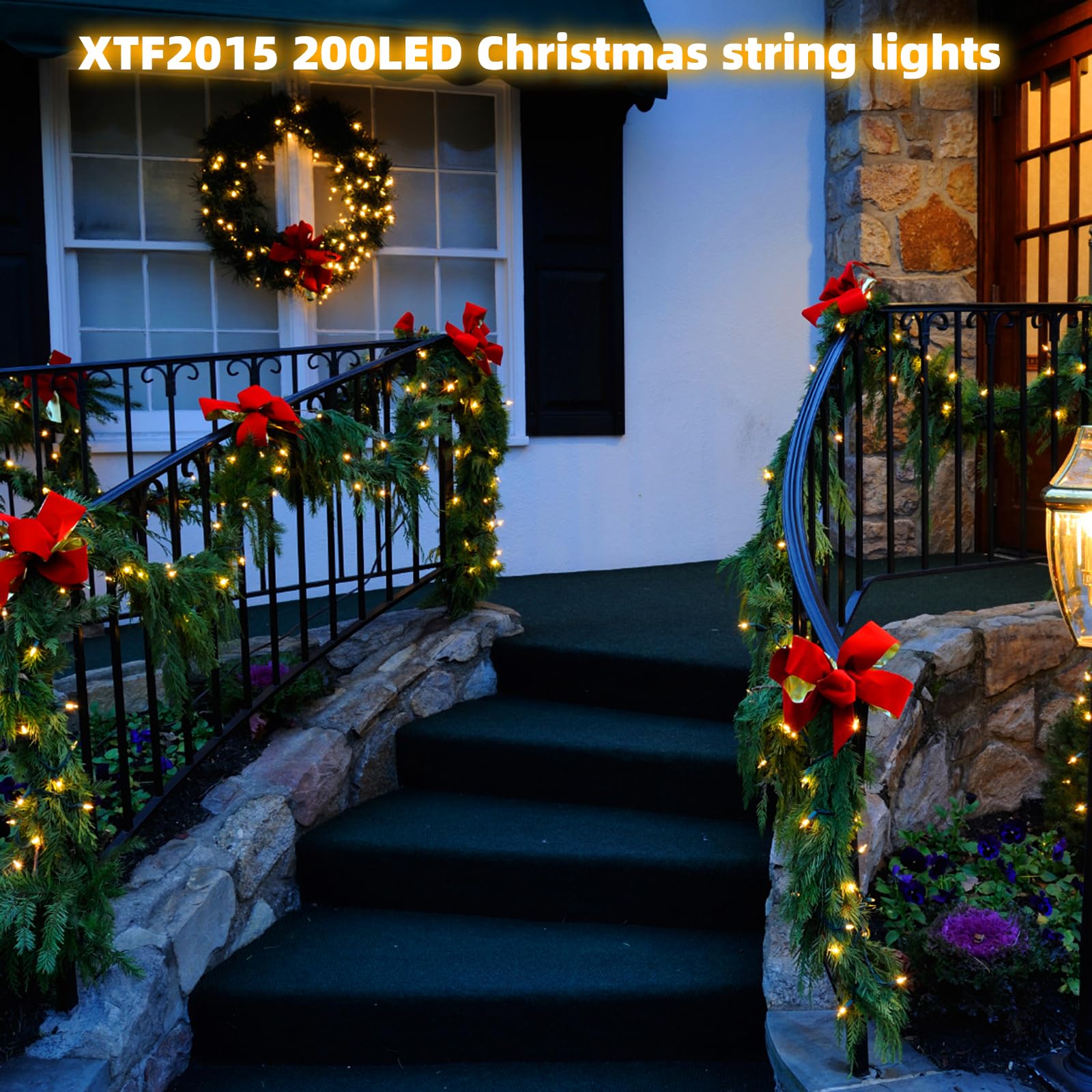 Xtf2015 Christmas Lights 66Ft 200 Led Battery String Lights Timer Memory Function Usb Or Battery Powered Waterproof For Indoor O