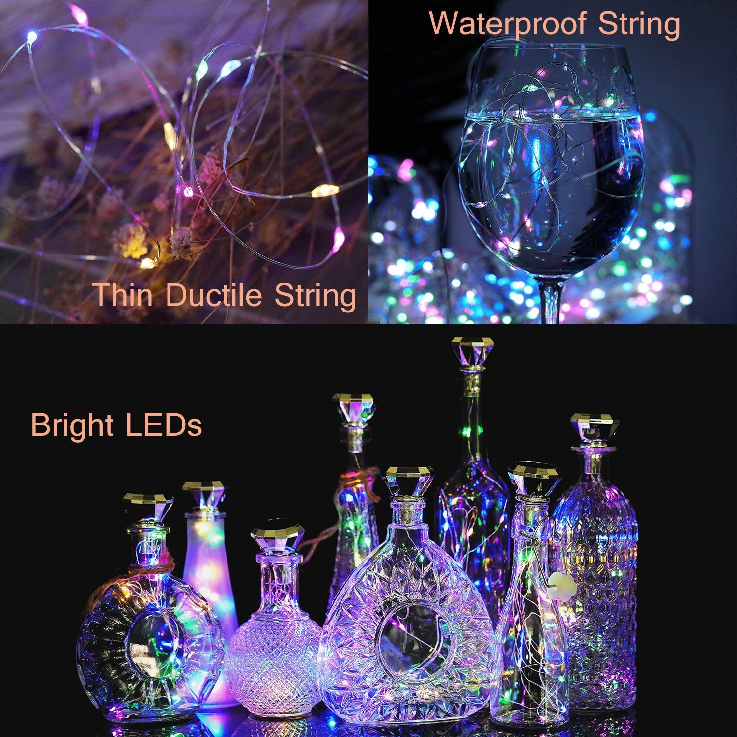 Solar Wine Bottle Lights Outdoor, Cork Lights For Wine Bottles Waterproof, Fairy Lights Solar For Wedding Party Garden Patio Pat