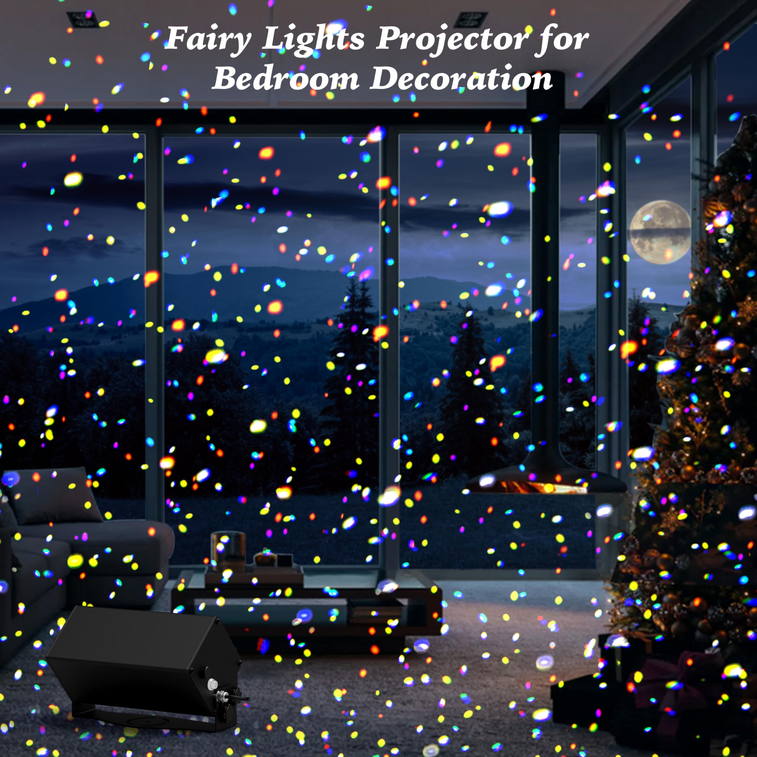AIRIVO Outdoor Christmas Laser Lights Projector - Fixed 5 Colors Motion Fairy Lights with Remote Control for Trees, Home, Garden, Patio