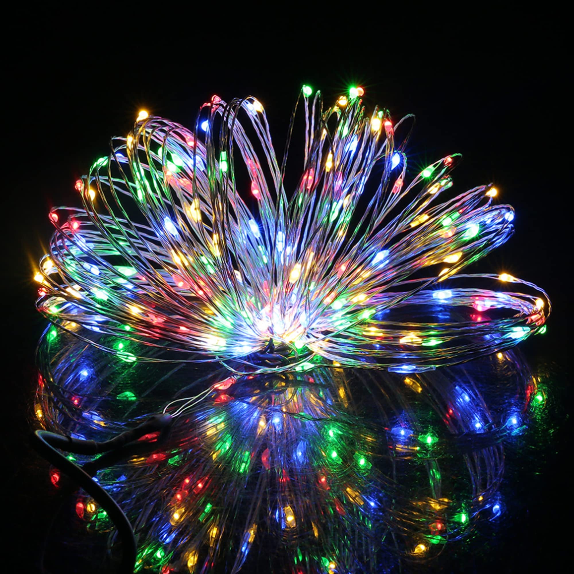 Kemooie 2 Packs Solar Christmas Lights, 100 Led 33Ft 8 Twinkle Modes Multicolor Solar Powered Fairy Lights, Waterproof For Outdoor, Tree, Garden, Christmas Decorations(Multi Color)