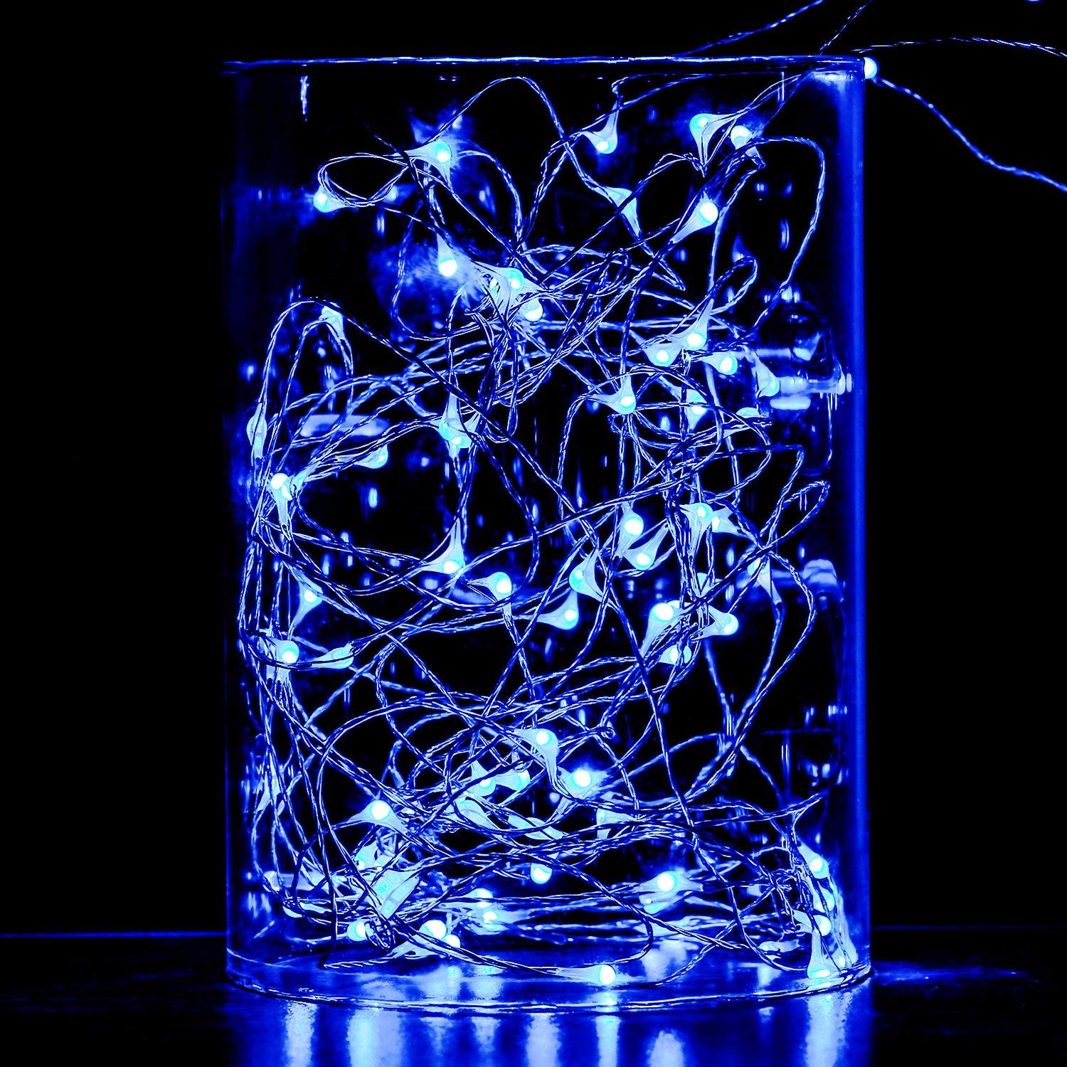 Ehome Fairy Lights, Usb Operated Fairy Light Plug In 33Ft 100 Led Waterproof String Lights Copper Wire Decorative String Light For Bedroom Indoor Christmas Wedding Party Patio Window (Blue)